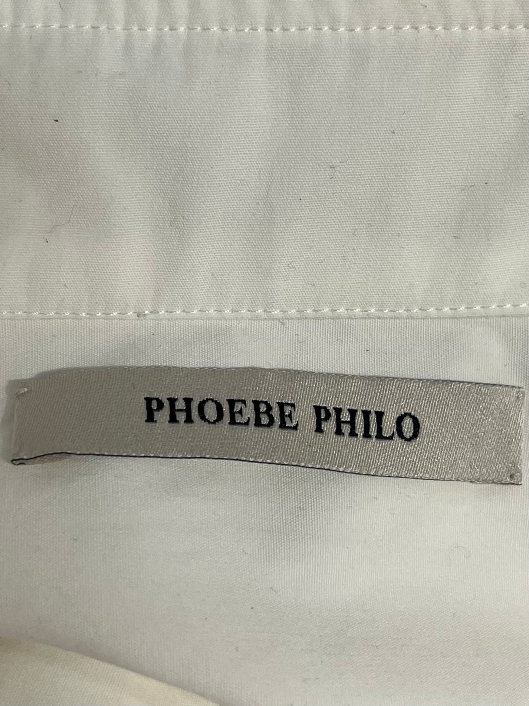 PHOEBE PHILO/LS Blouse/36/Cotton/WHT/TIE NECK SHIRT BUTTON DOWN view 5