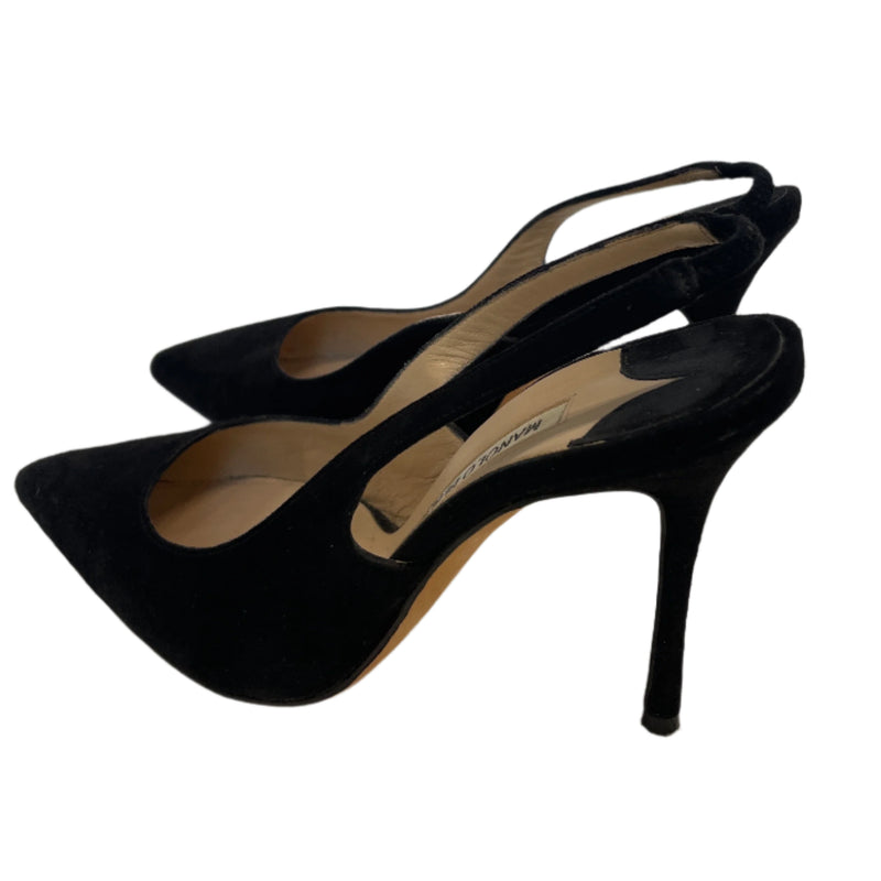 MANOLO BLAHNIK/Heels/EU 35/Leather/BLK/SLINGBACK HEEL