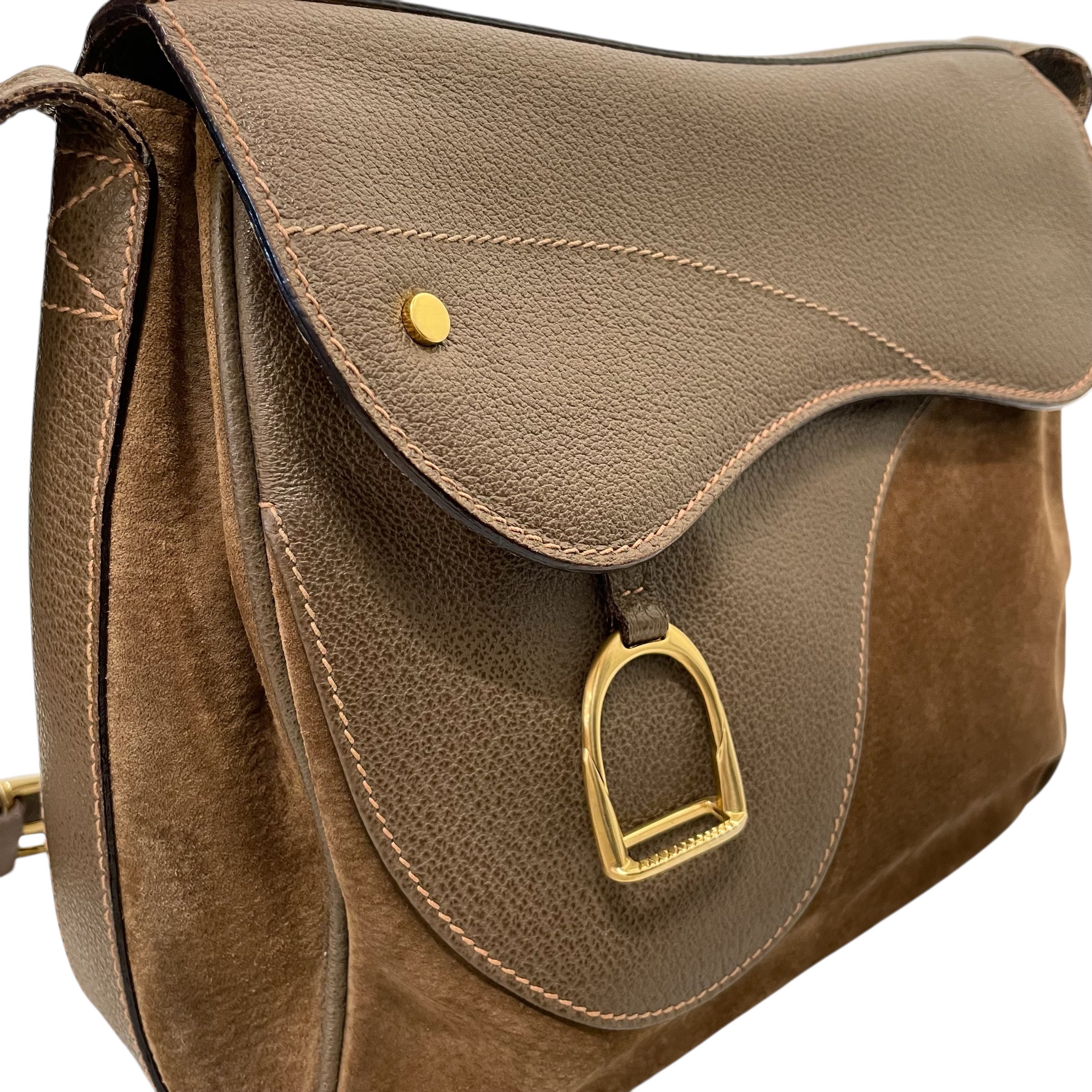 GUCCI/Bag/Suede/BEG/SADDLEBAG view 6