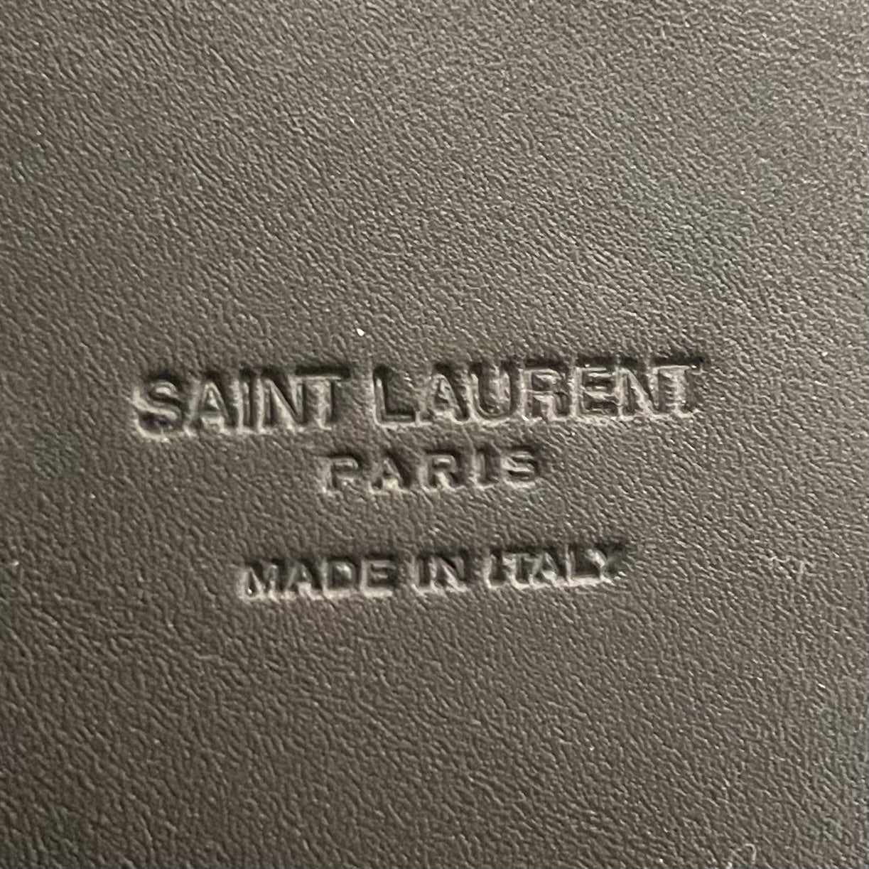 SAINT LAURENT/Basket Bag/Leather/BLK/FERMOIR LEATHER GOLD METALDOTS view 3
