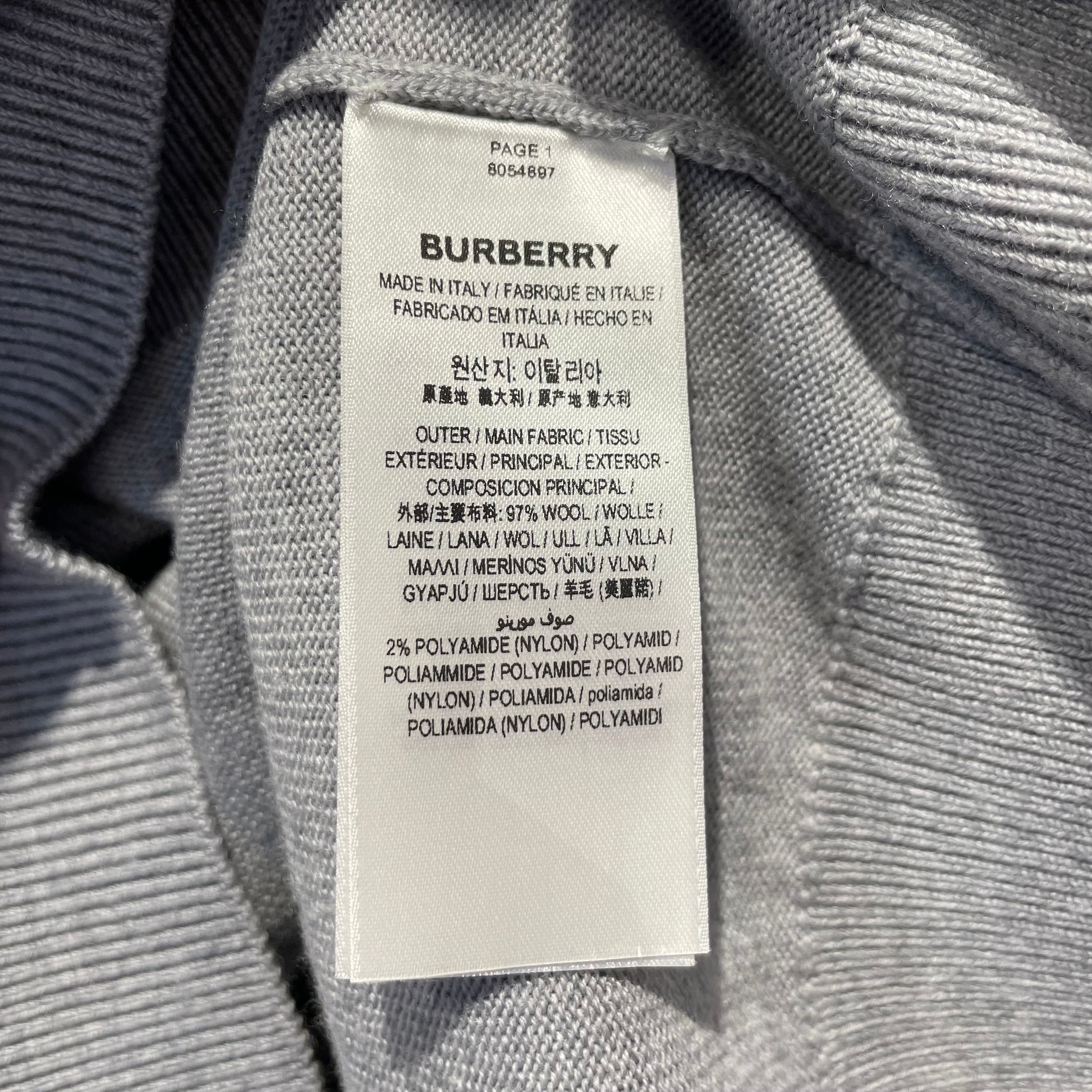 BURBERRY/Sweater/S/Wool/GRY/burberry logo intarsia wool view 4