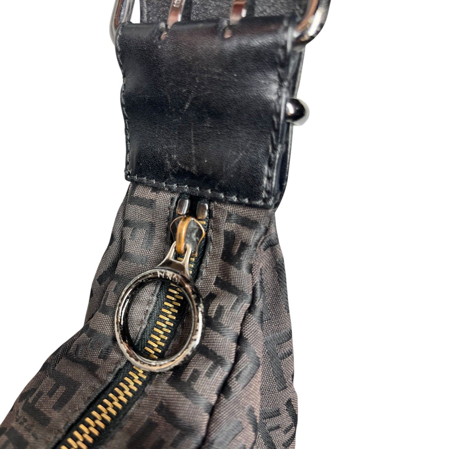FENDI/Hand Bag/Monogram/Cotton/BRW/Oyster Hobo view 4