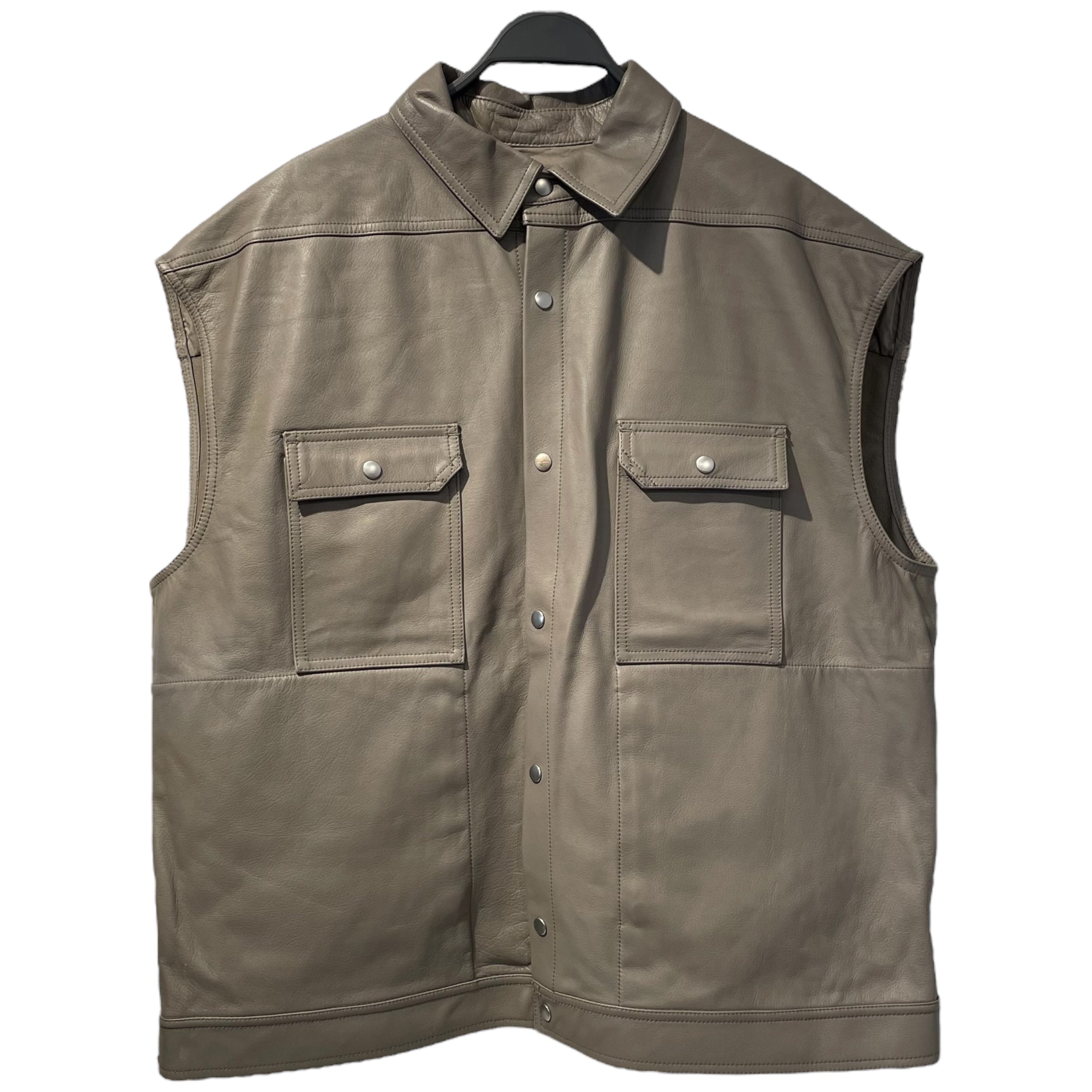 Rick Owens/Vest/52/Gray/Cowhide/RU21S6776-LC view 1