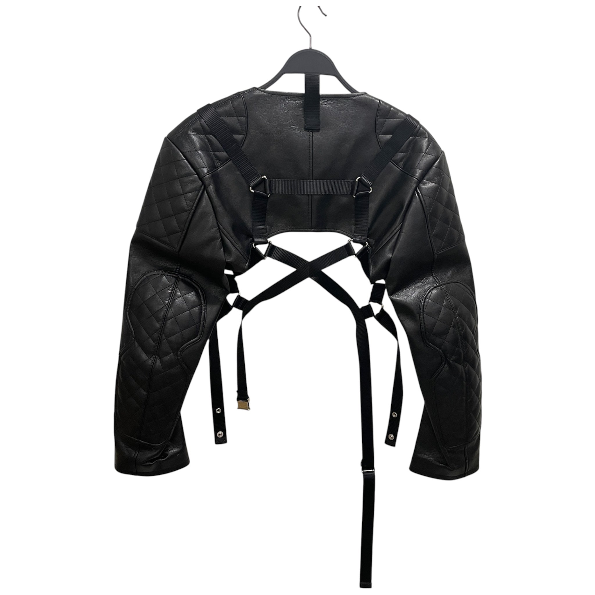 JUNYA WATANABE COMME des GARCONS/Jacket/M/Leather/BLK/QLTED/CROPPED LTHR JCKT view 2