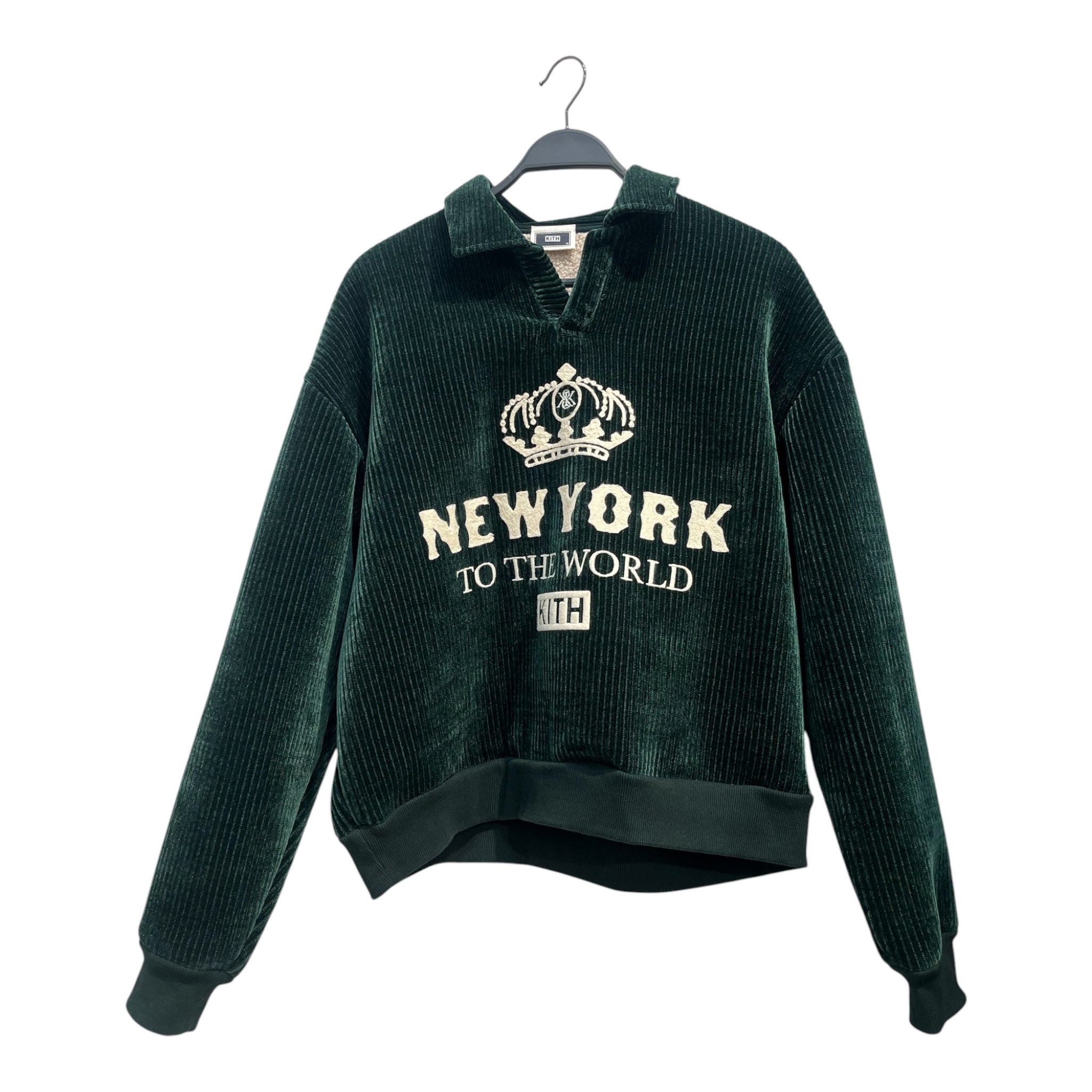 KITH/Heavy Sweater/M/Cotton/GRN/NEW YORK TO THE WORLD view 1