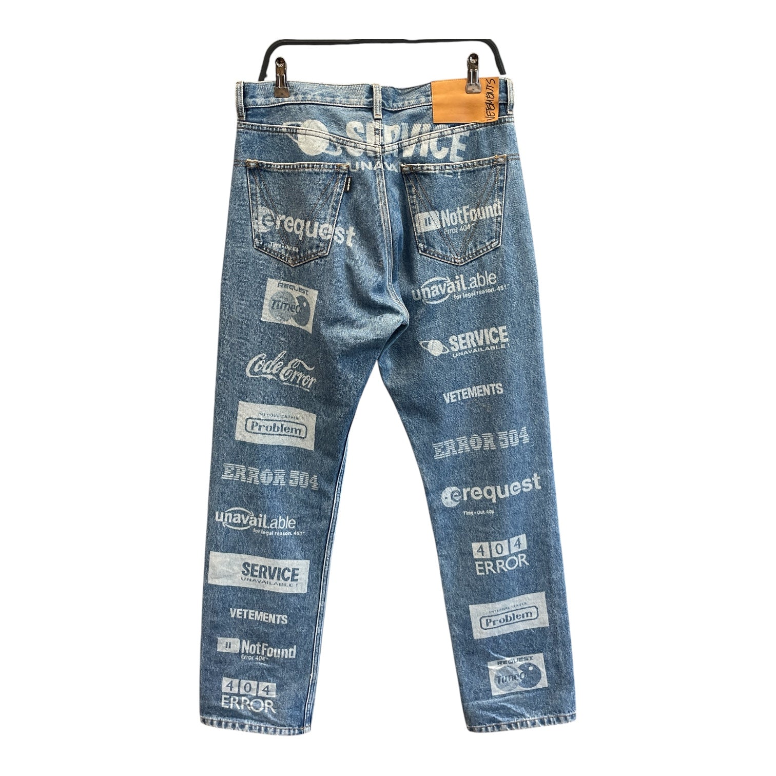 VETEMENTS/Straight Pants/L/Denim/BLU/Graphic/HIVER2020 FULLY BRANDED JEANS view 2