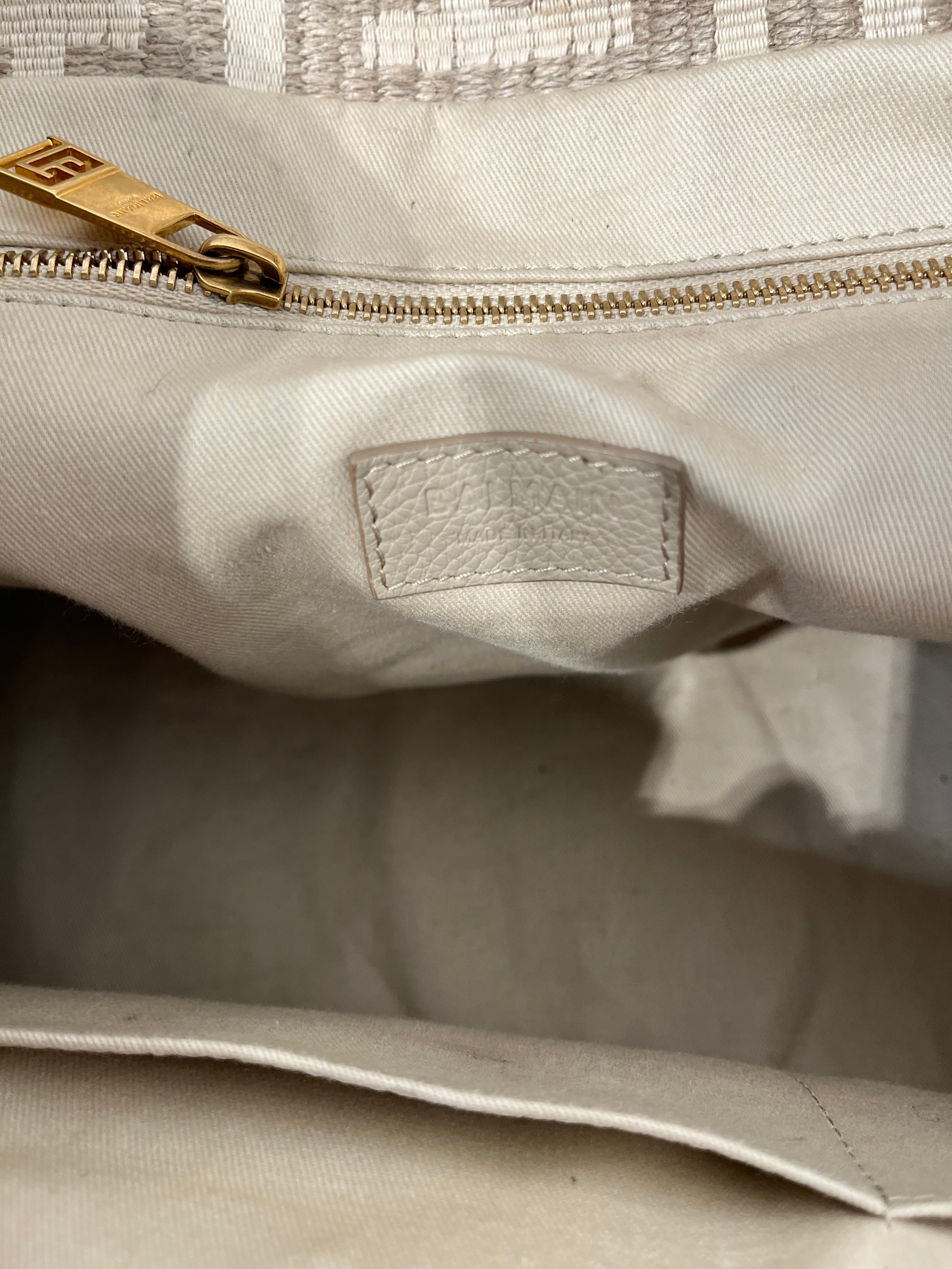 BALMAIN/Tote Bag/Monogram/Cotton/CRM/SAC BANDOULIERE BAG view 6
