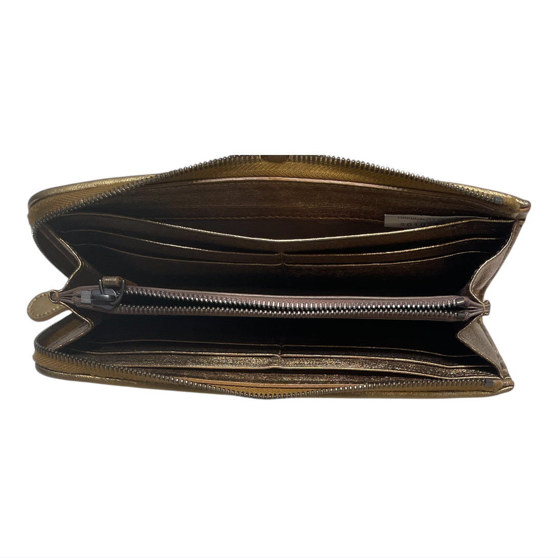 BOTTEGA VENETA/Long Wallet/Plaid/Leather/GLD/L's/zipper view 3