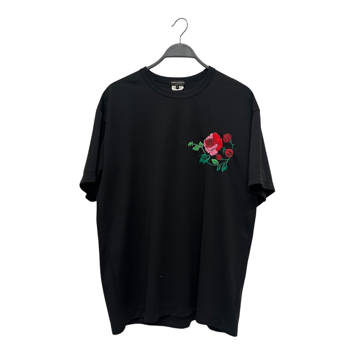 COMME des GARCONS HOMME PLUS/T-Shirt/S/Polyester/BLK/EMBROIDERED ROSE PI-T029 view 1