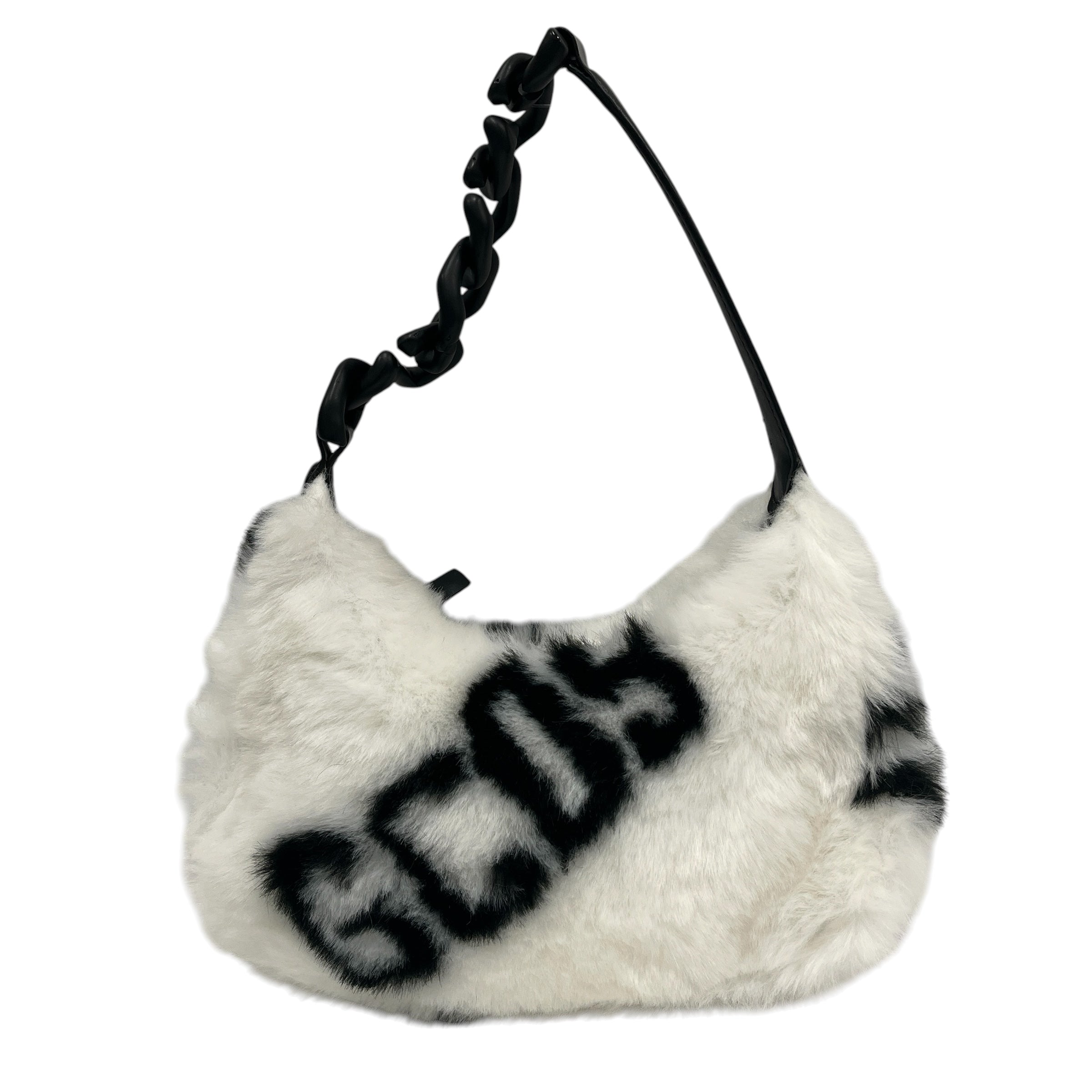 GCDS/Hand Bag/Graphic/Fake Fur/WHT/ view 1