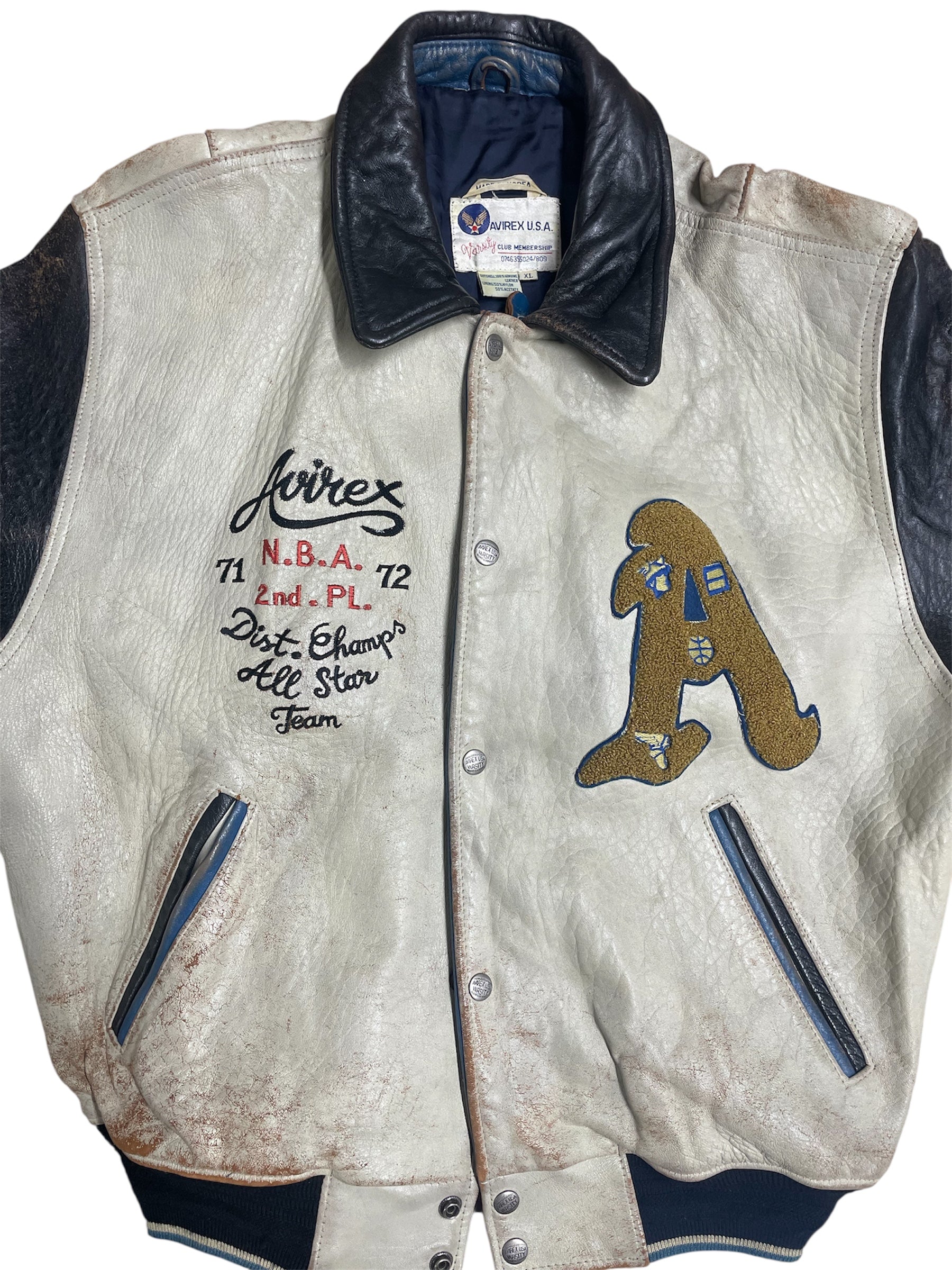 AVIREX/Leather Jkt/XL/Leather/CRM/71/72 ALL STAR TEAM view 3