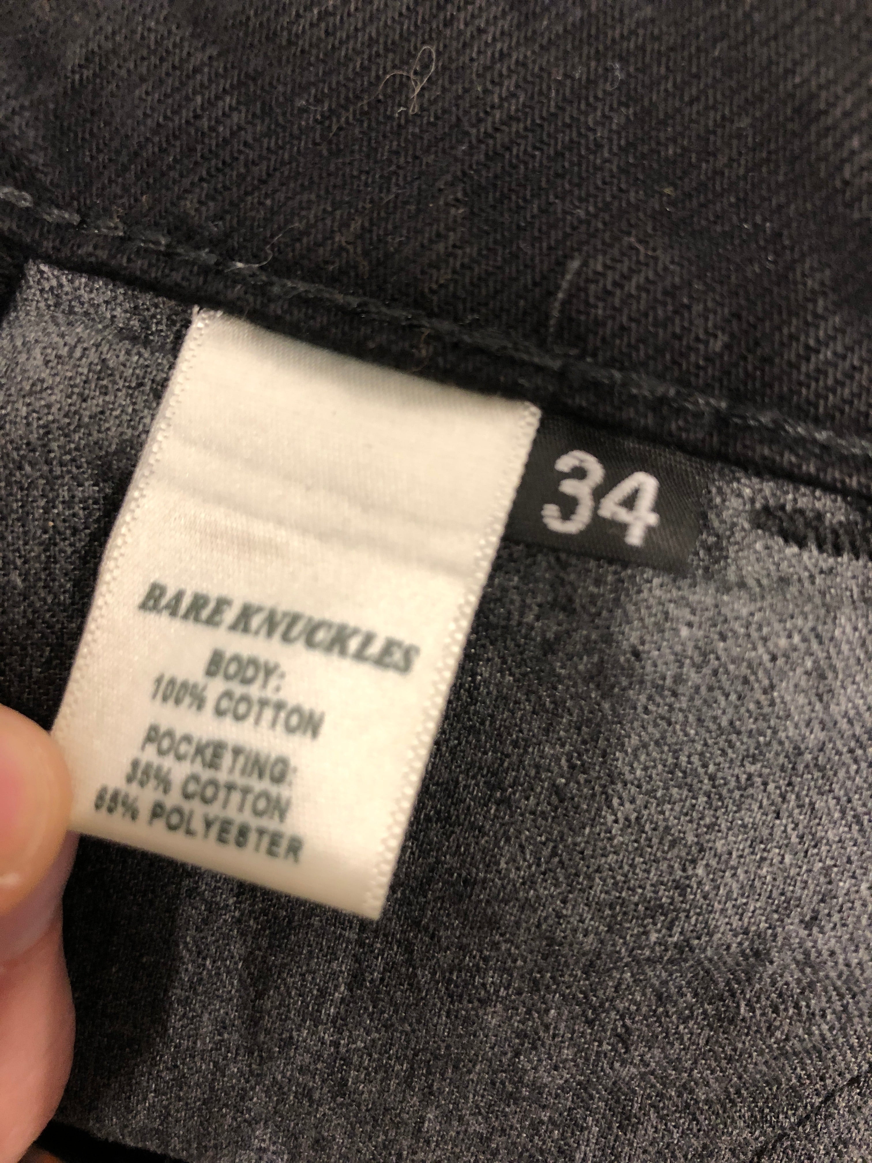 BARE KNUCKLES/Straight Pants/34/Cotton/BLK/ view 4