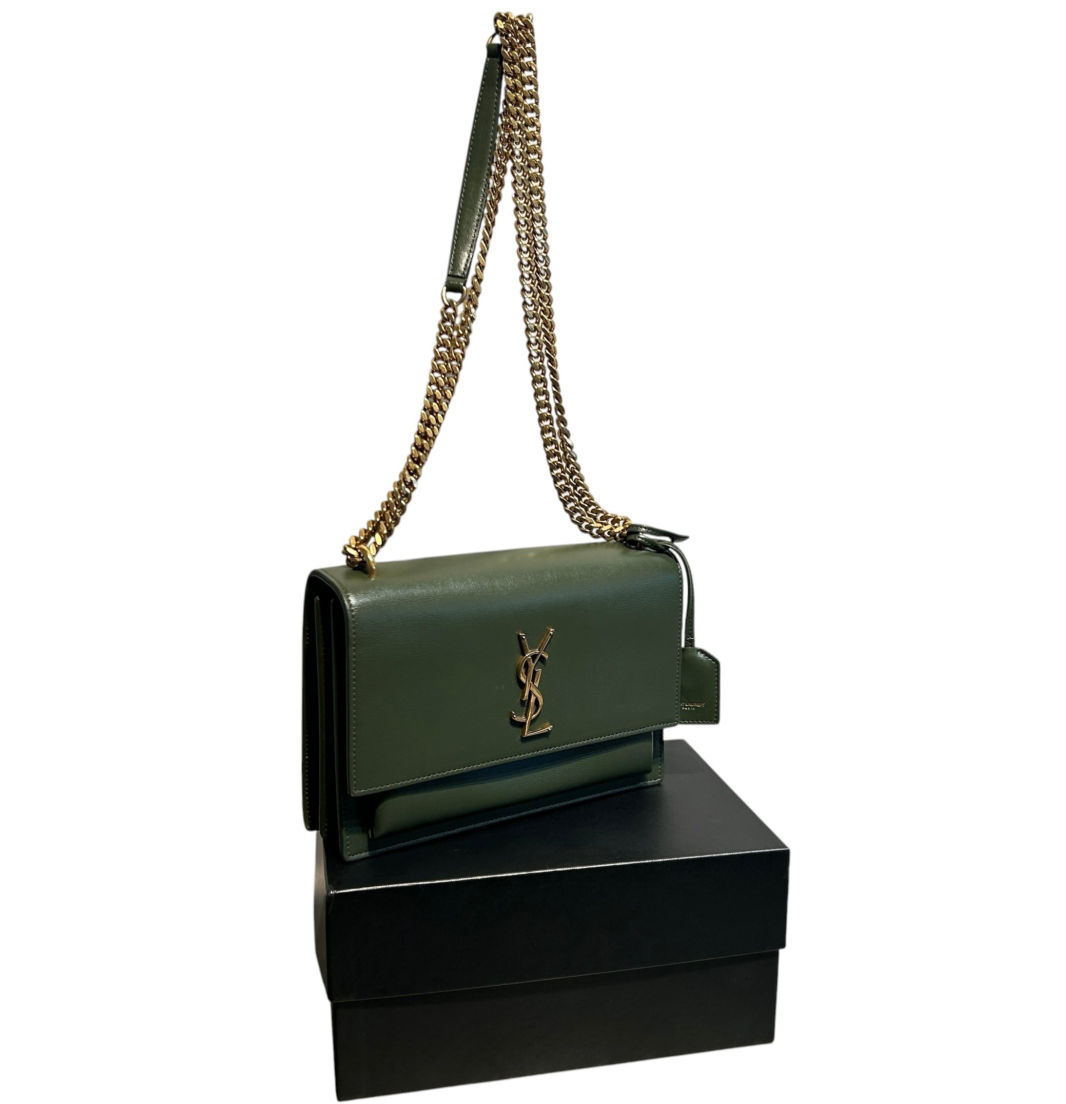 SAINT LAURENT/Cross Body Bag/Leather/GRN/KATE view 8