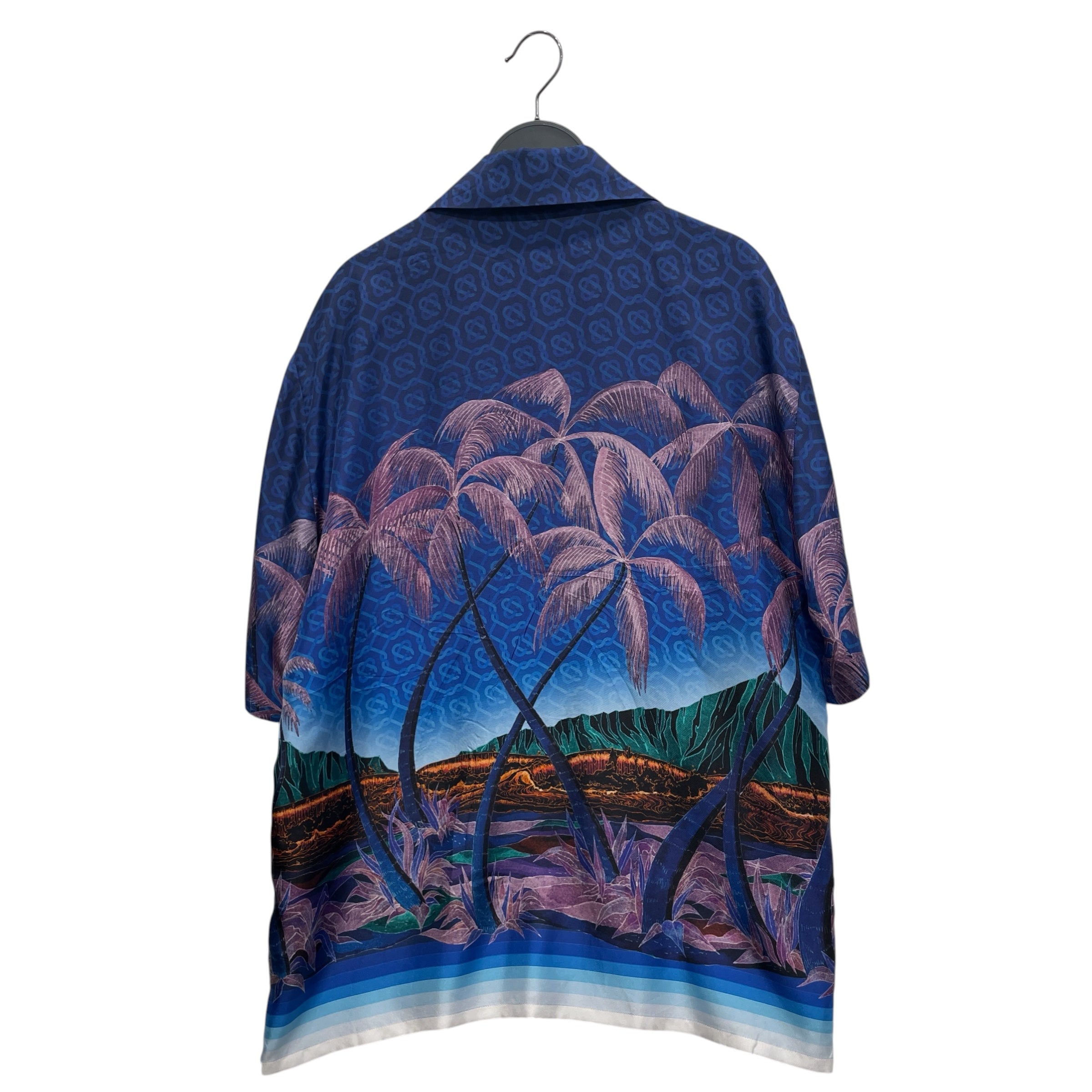 CASABLANCA/SS Shirt/S/Silk/BLU/All Over Print/PALM TREE PRINT SILK SHIRT view 2
