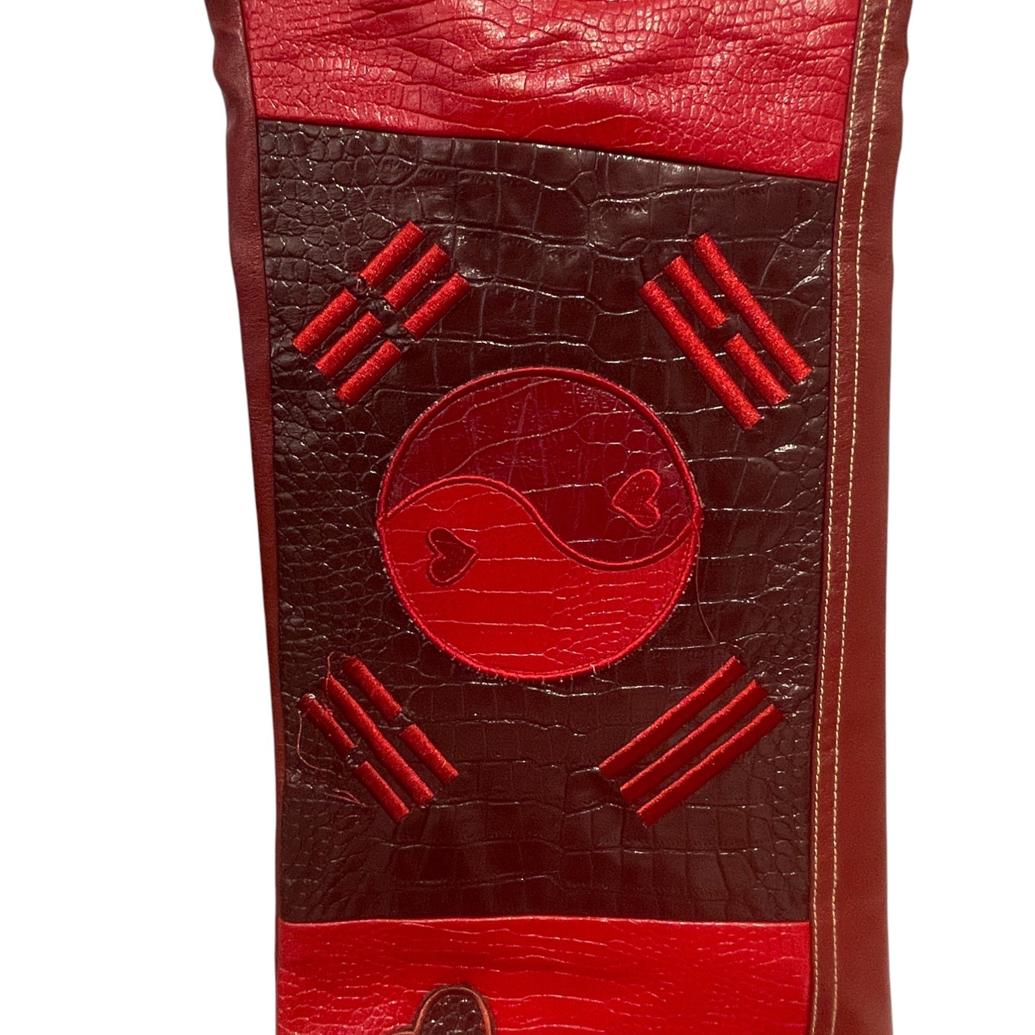 WHEN SMOKE CLEARS/Skinny Pants/30/RED/pleather, heart on thighs view 5