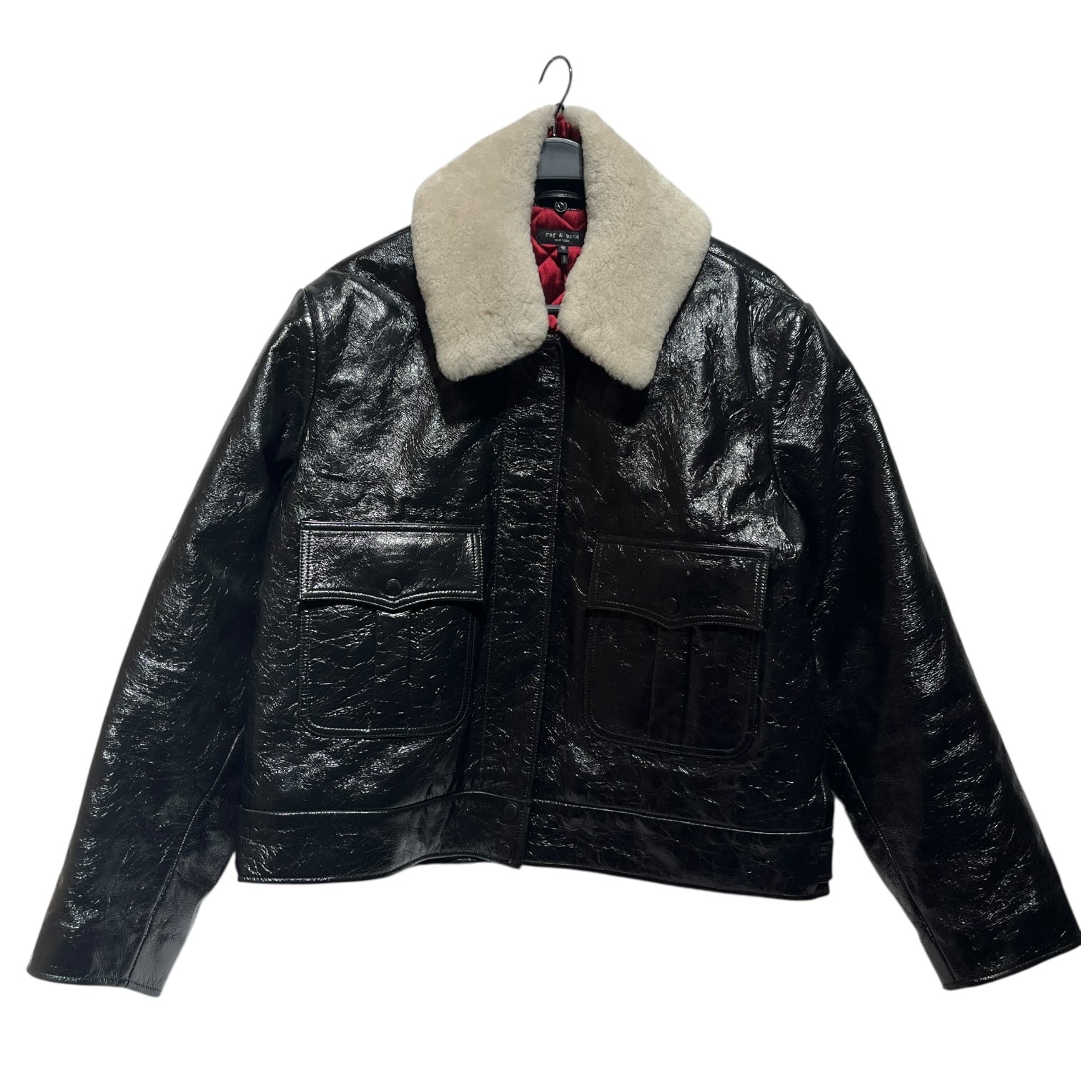 rag & bone/Leather Jkt/XL/Lambskin/BLK/PEELING-LAMB SHEARLING COLLAR view 1