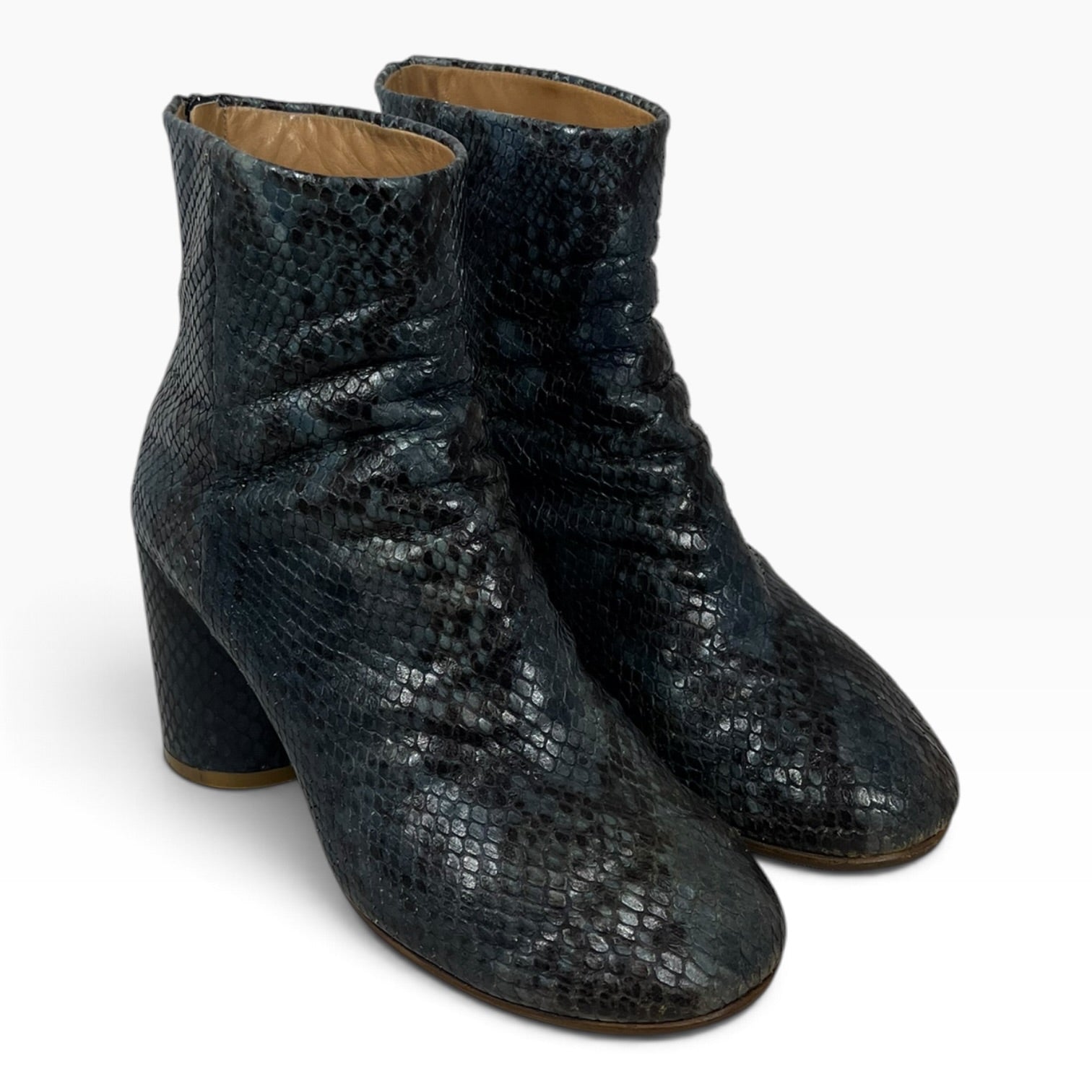 Maison Margiela/Heels/EU 37/Animal Pattern/Leather/BLU/SNAKESKIN BOOTS view 1