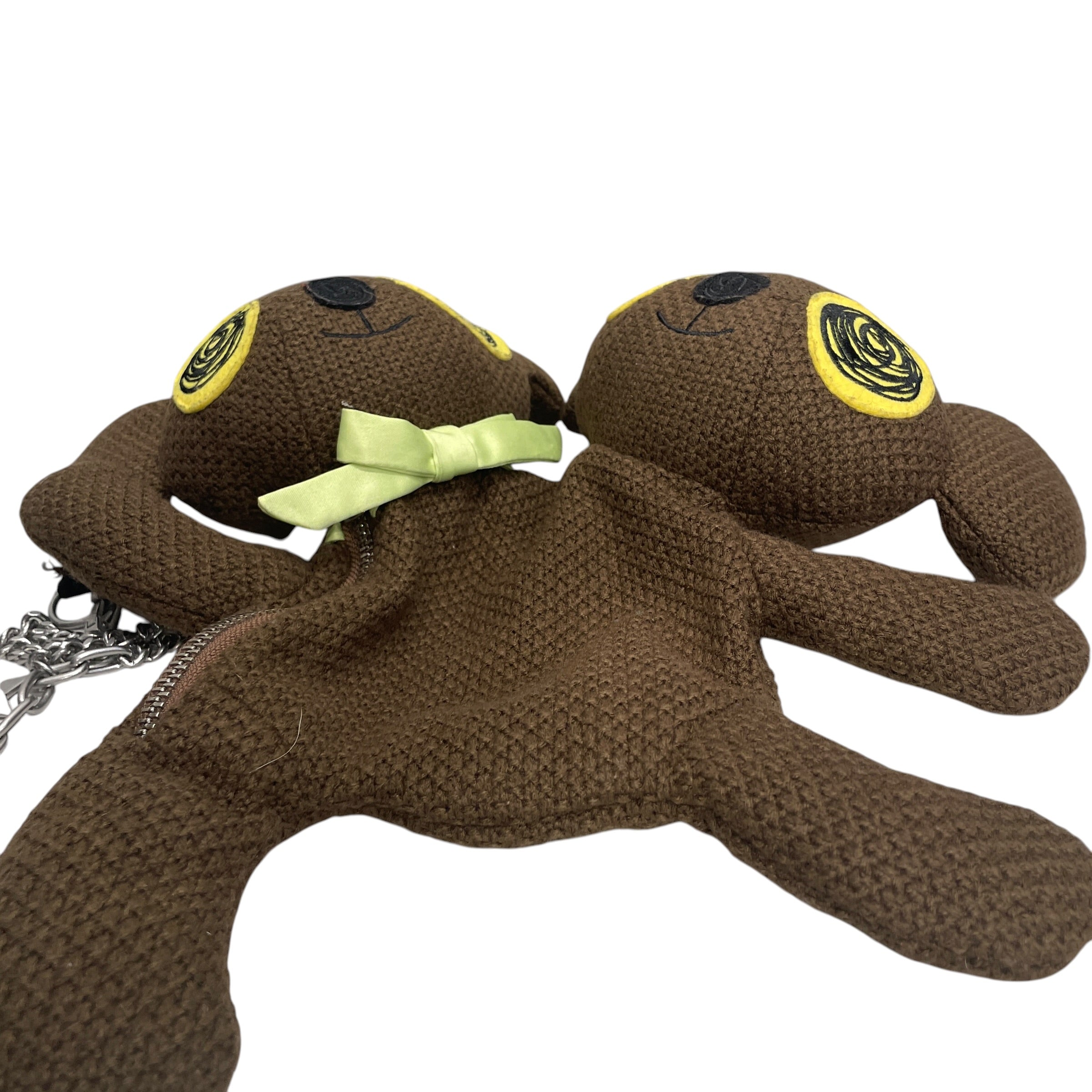 MARC JACOBS/Heaven By Marc Jacobs/Hand Bag/Cotton/BRW/HEAVEN MJ 2 HEAD BEAR KNIT BAG view 4