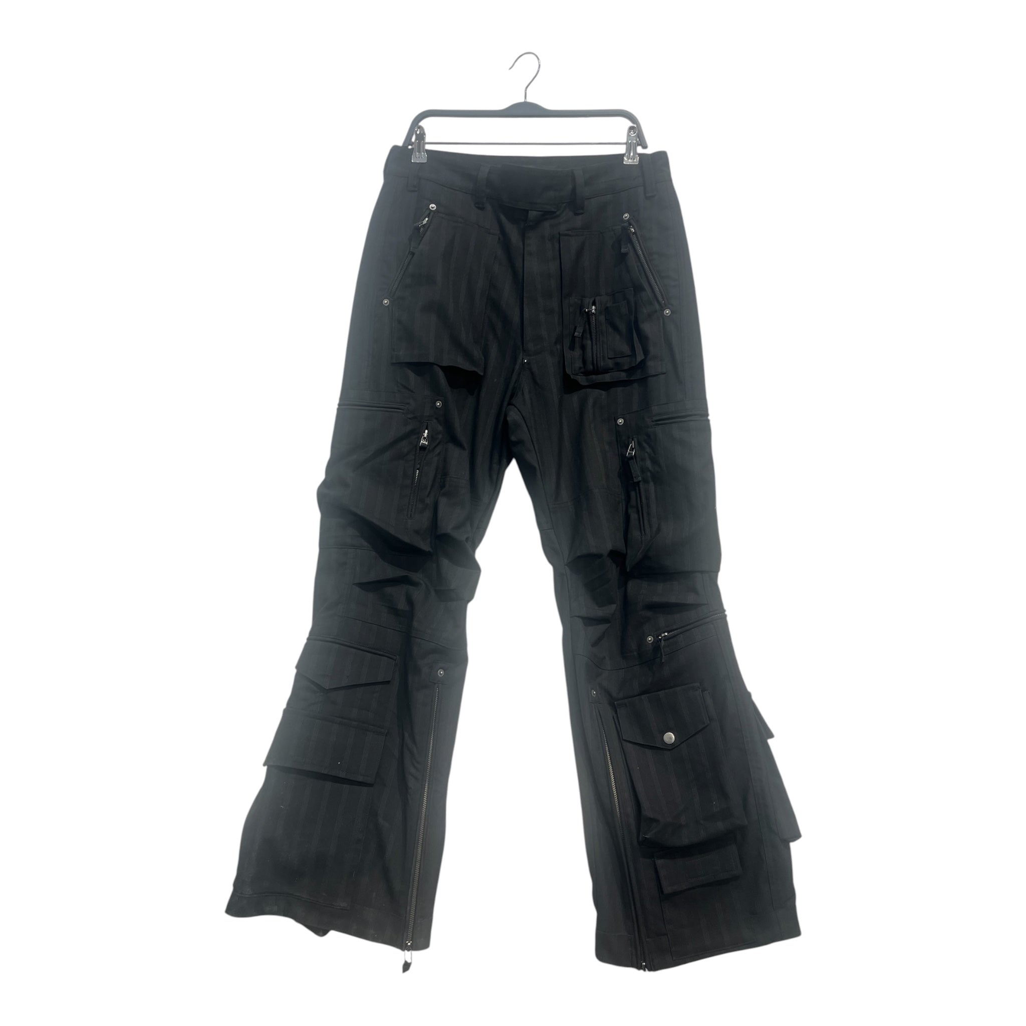 KODY PHILLIPS/Pants/34/Polyester/BLK/Stripe/multi pocket pinstripe zippers view 1