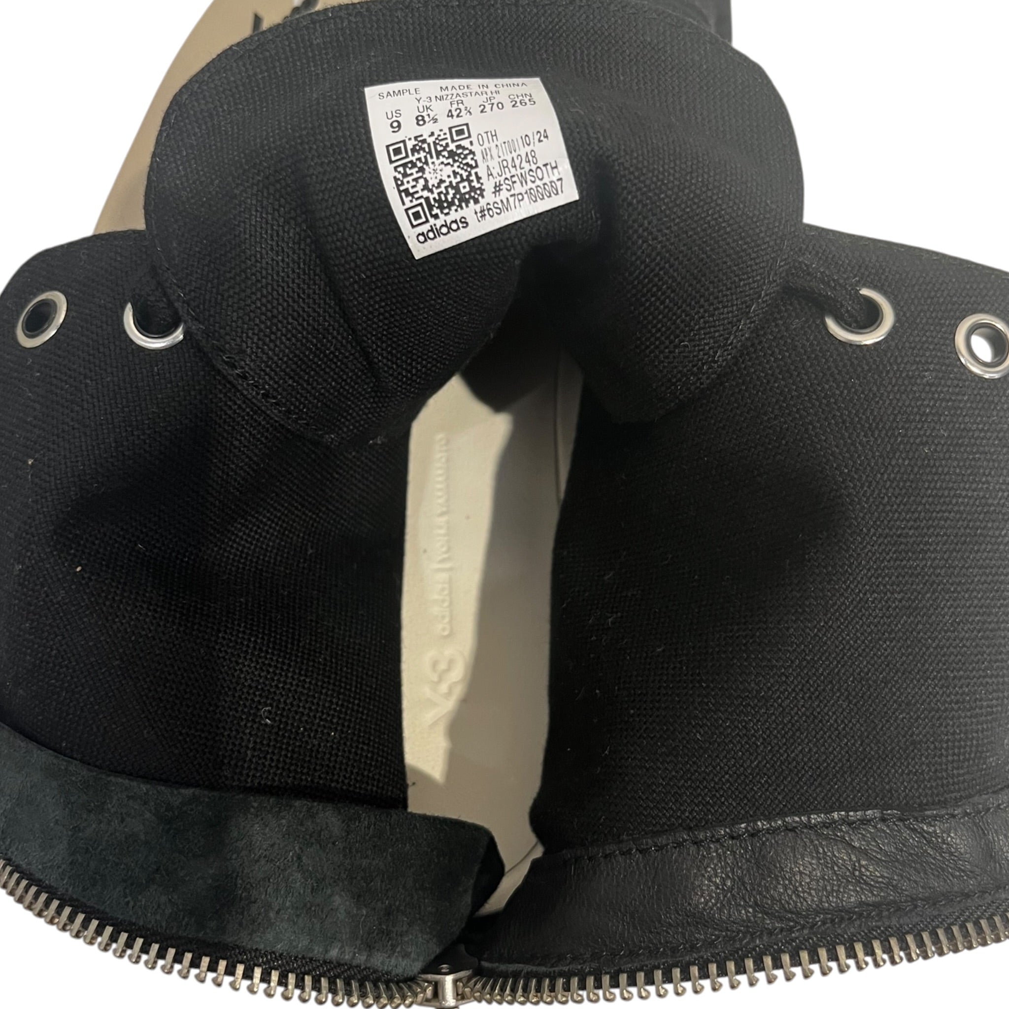 Y-3/Hi-Sneakers/US 9/Suede/BLK/HEEL ZIPPER/SUEDE/SHELL TOE view 3