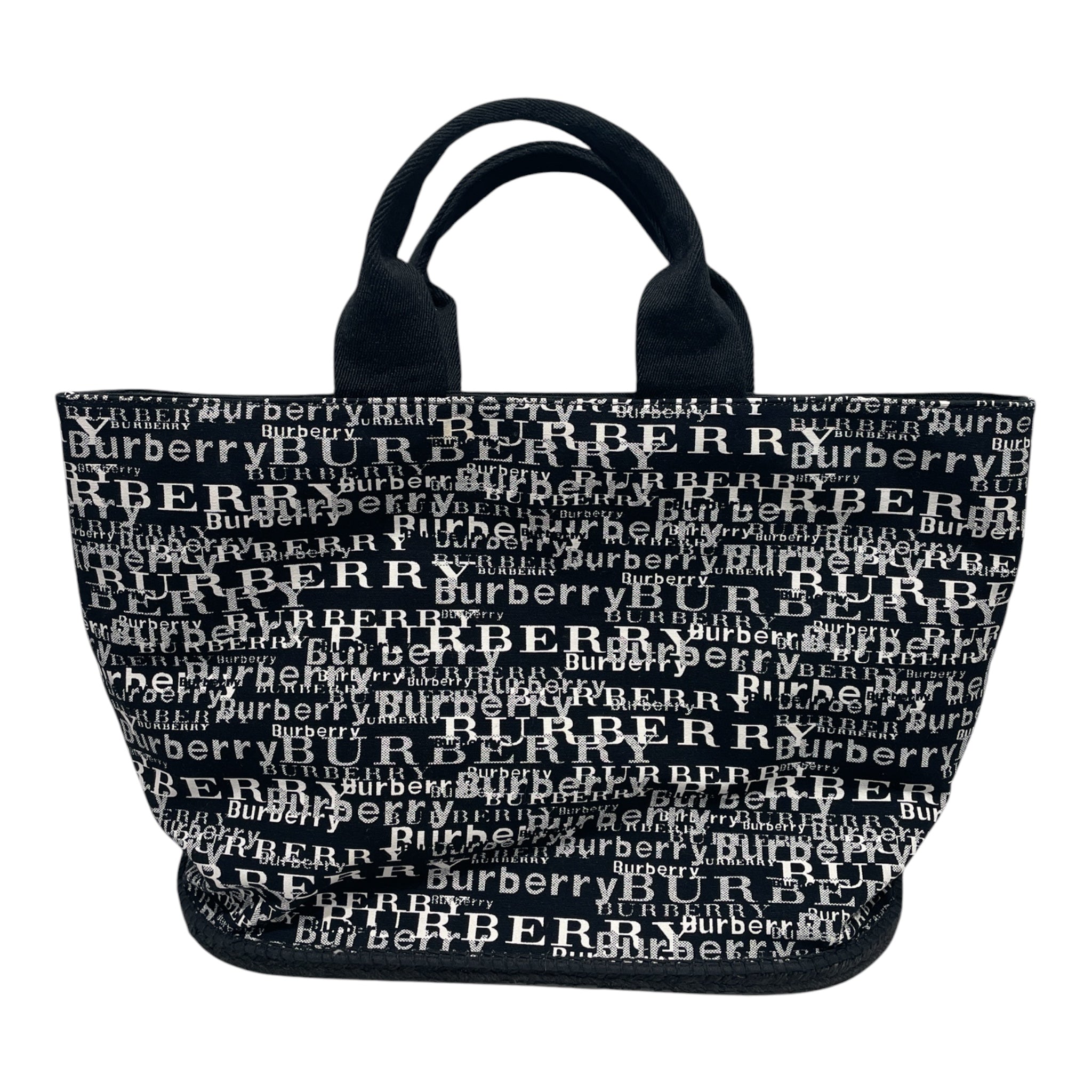 BURBERRY/Tote Bag/Monogram/BLK/Repeating logo canvas view 1
