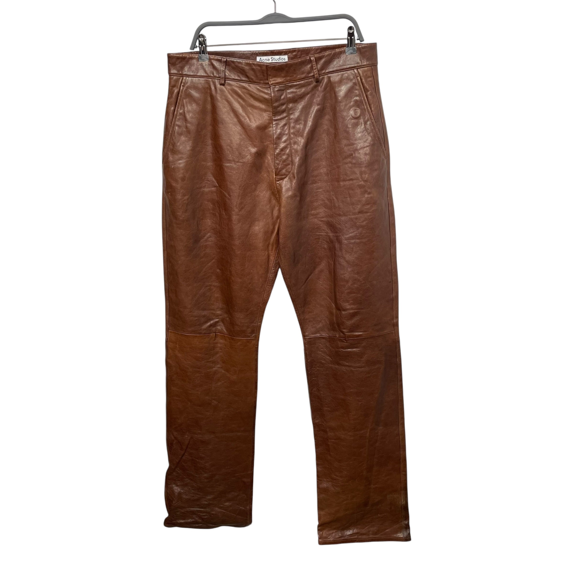 Acne Studios/Pants/50/Lambskin/BRW/PAISLEY LINED view 1