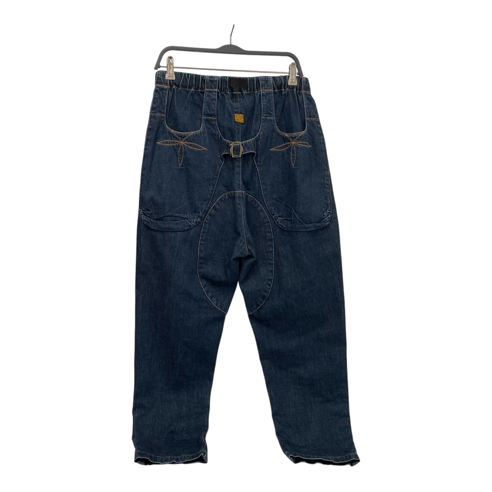 KAPITAL/Pants/S/Denim/NVY/buckle belt/yellow stitch view 2
