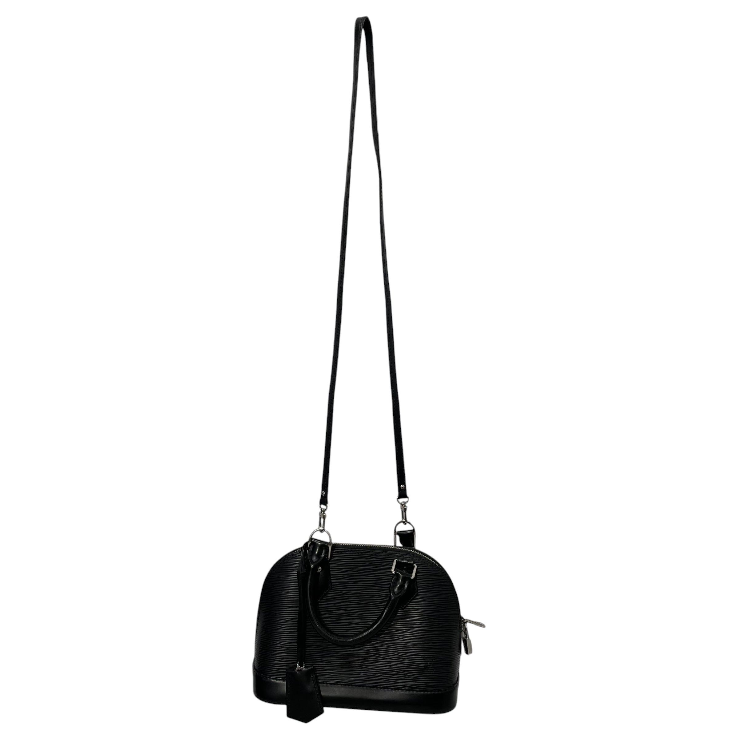 LOUIS VUITTON/Cross Body Bag/Stripe/Leather/BLK/Alma Epi view 6