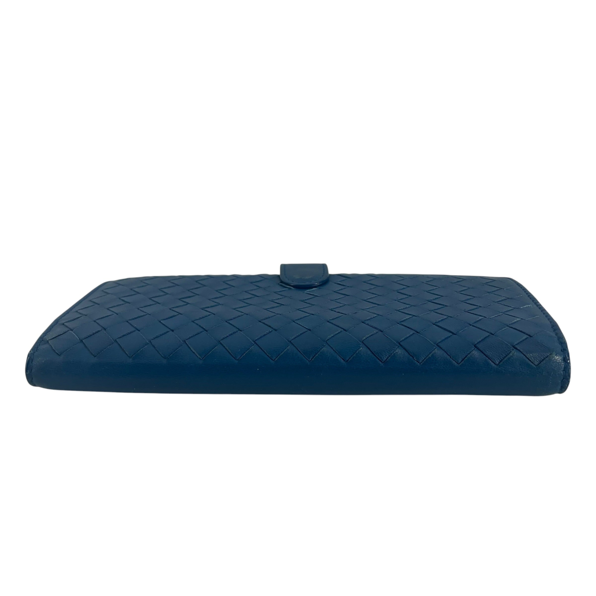 BOTTEGA VENETA/Long Wallet/Leather/BLU/FLAP OVER view 3
