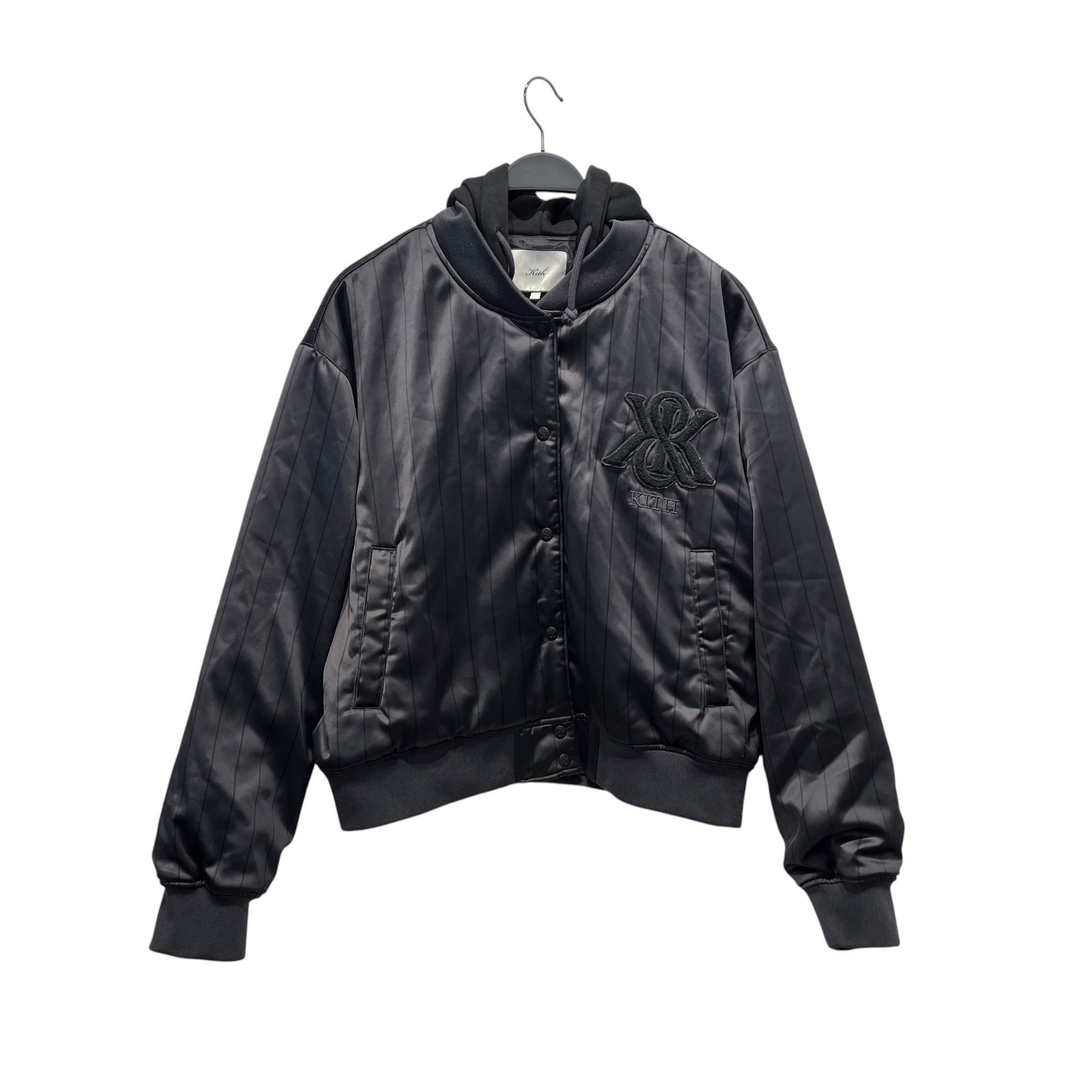 KITH/Jacket/L/Nylon/GRY/bomber striped jkt view 1