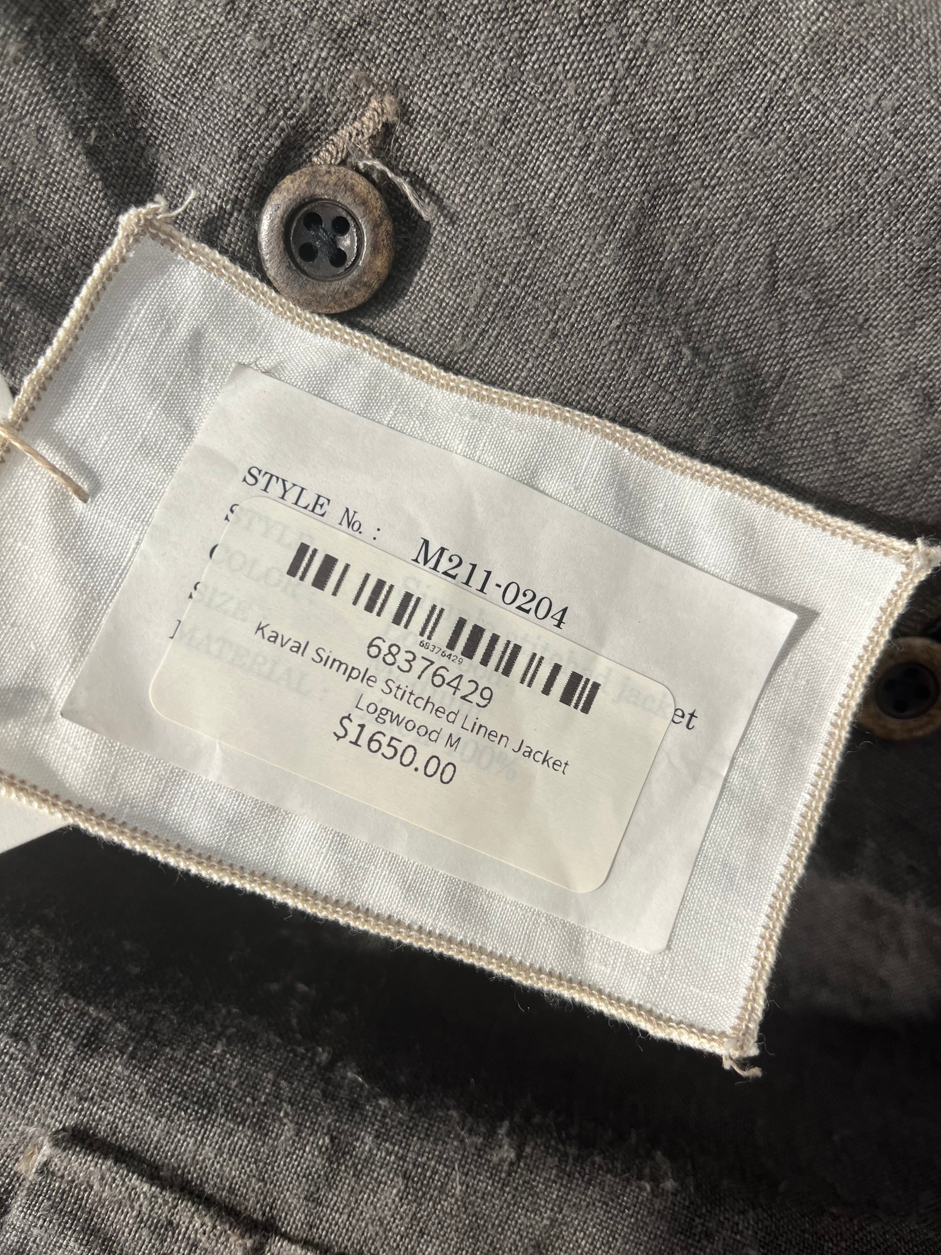 kaval/Tailored Jkt/M/Linen/GRY/stitched linen 4 buttons view 7