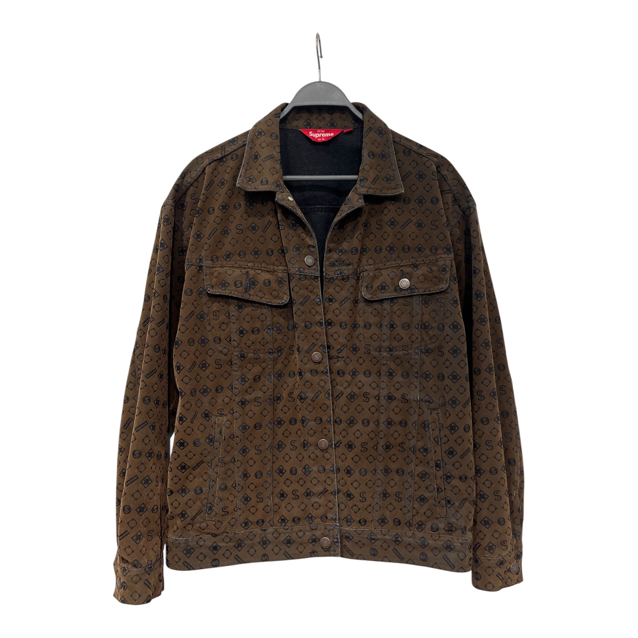 Supreme/Jacket/L/Cowhide/BRW/All Over Print/FLOCKED TRUCKER JKT view 1