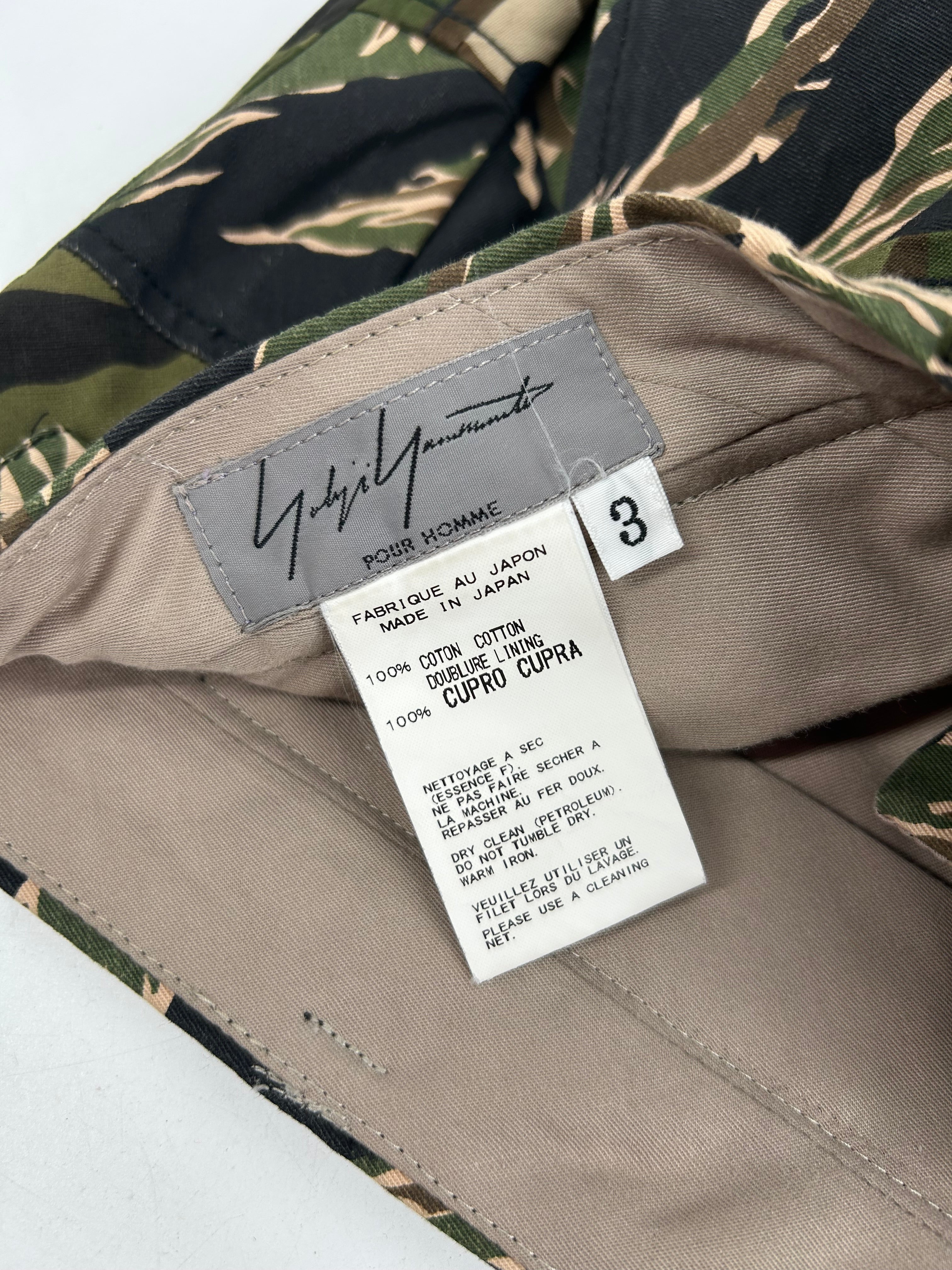 YOHJI YAMAMOTO/Straight Pants/S/Cotton/GRN/Camo Double Cargo view 3