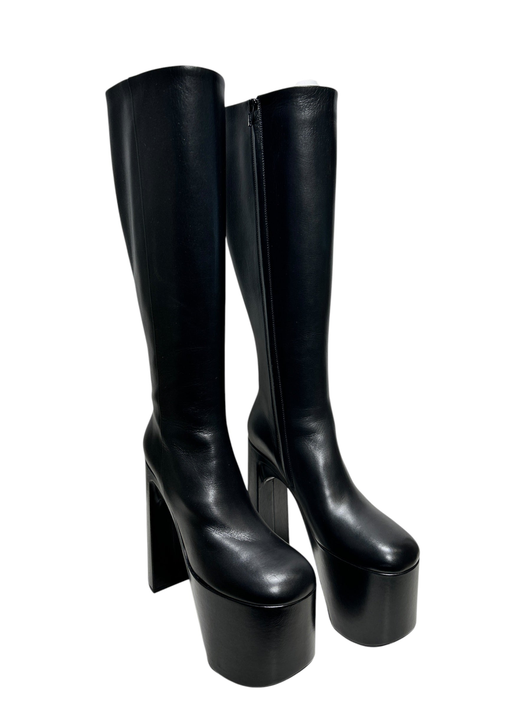 BALENCIAGA/Heels/US 8.5/Leather/BLK/CAMDEN PLATFORM KNEE HIGH view 1