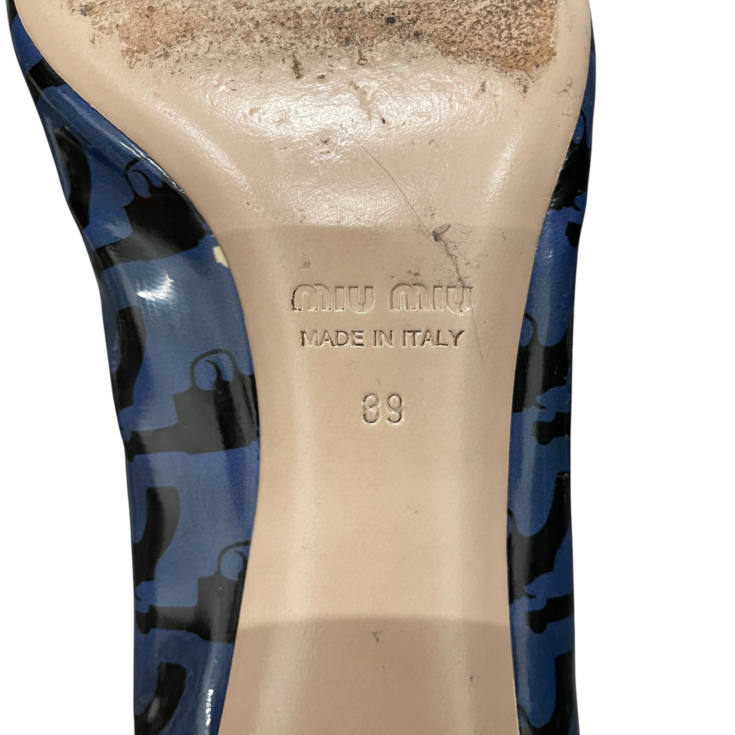 MIU MIU/Heels/EU 39/Leather/BLU/04 PISTOL PRINT HEELS view 4