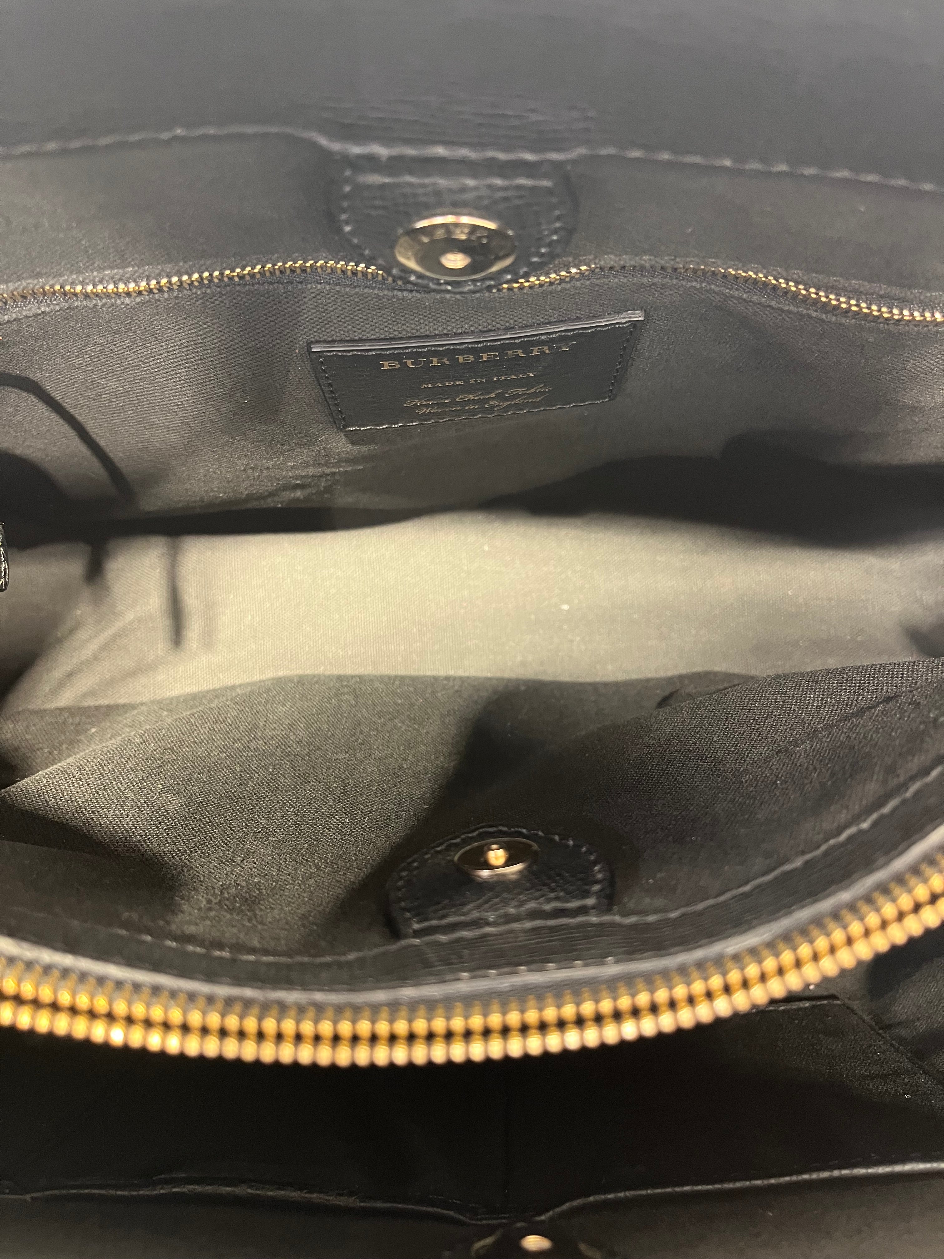 BURBERRY/Bag/Leather/BLK/HOUSE CHECK CANVAS BANNER TOTE view 6