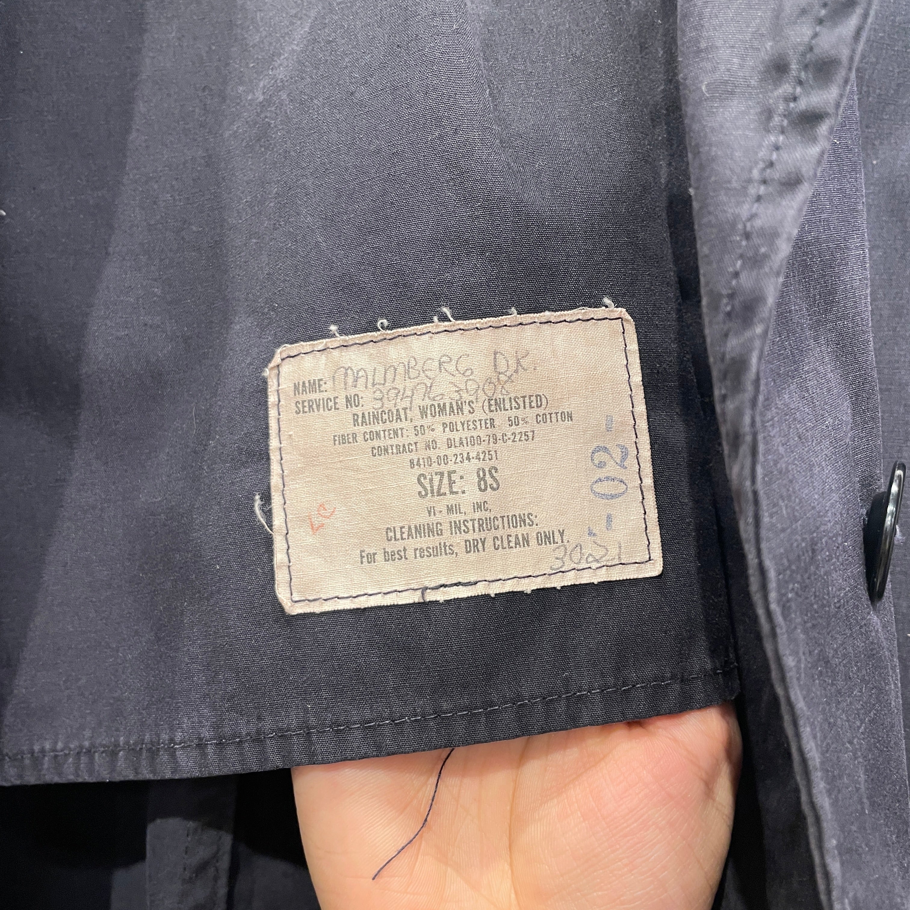 Vintage/Military Jkt/Polyester/BLK/WOMENS MILITARY RAINCOAT view 4