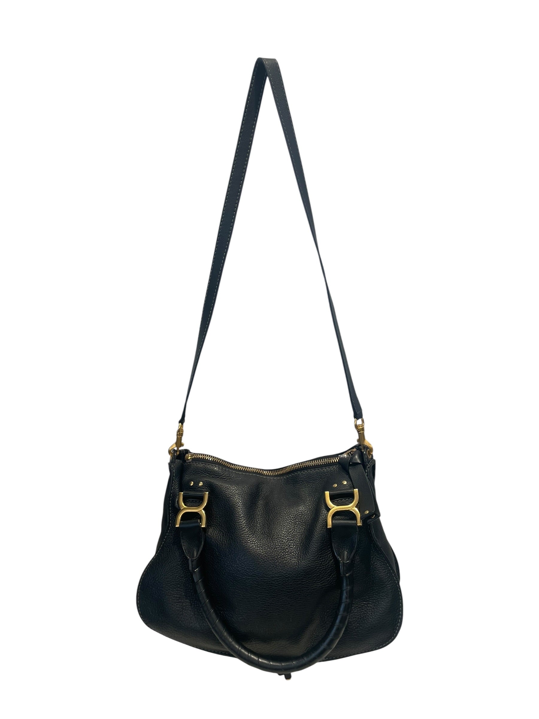 Chloe/Cross Body Bag/Leather/BLK/Medium Marcie Satchel view 2