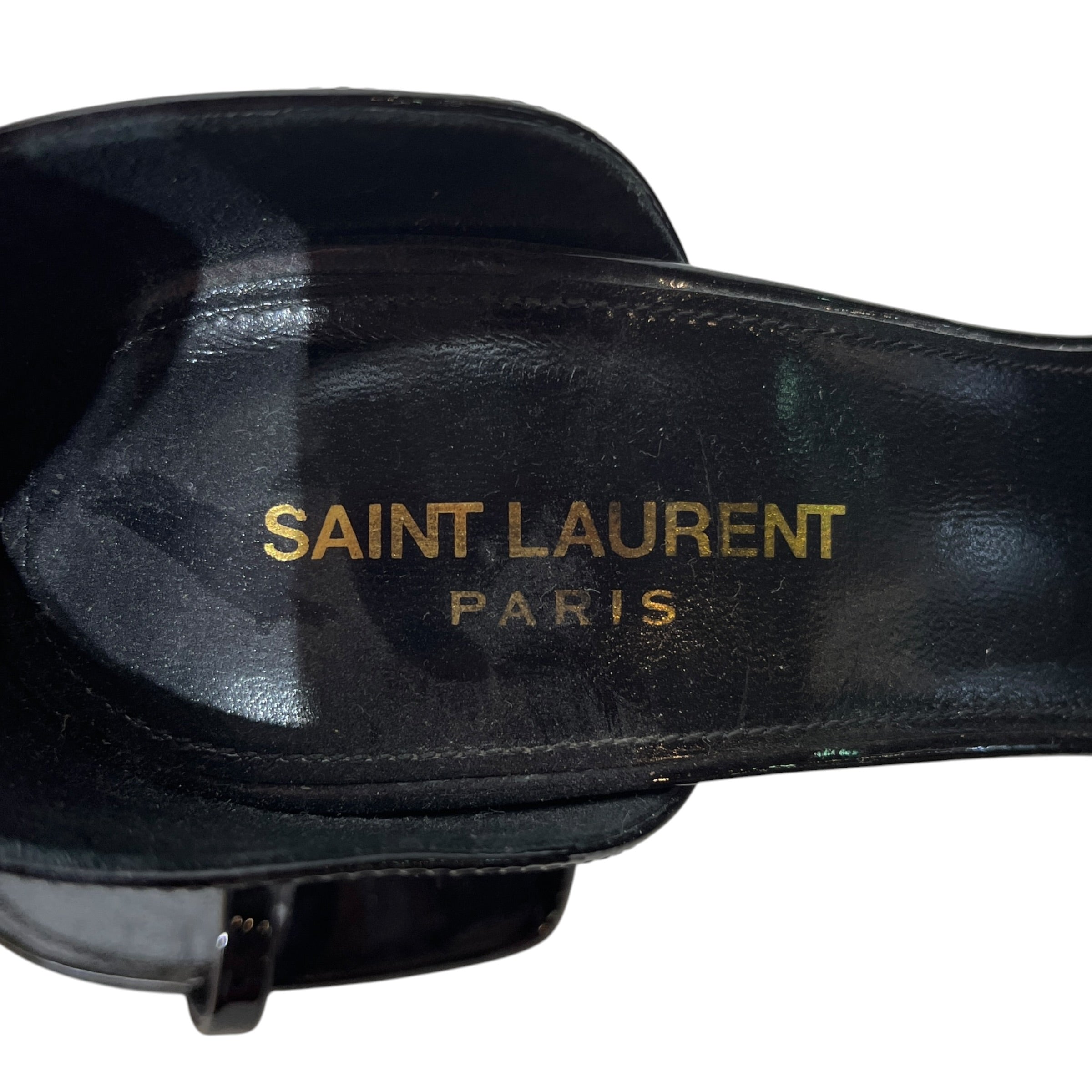 YVES SAINT LAURENT/Heels/EU 38.5/Leather/BLK/BROKEN HEEL TAB view 3