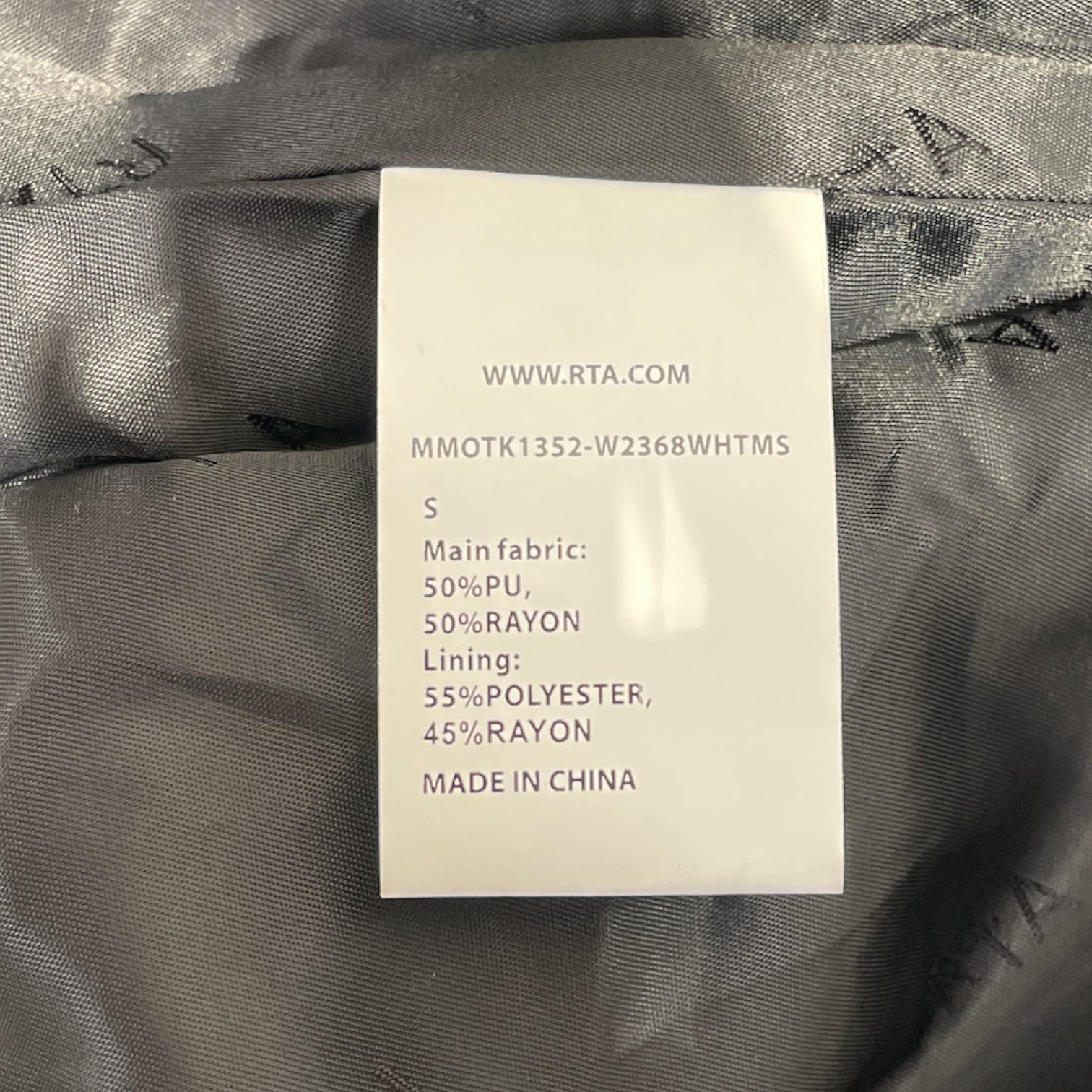 RtA/Leather Jkt/S/Leather/WHT/All Over Print/ view 4