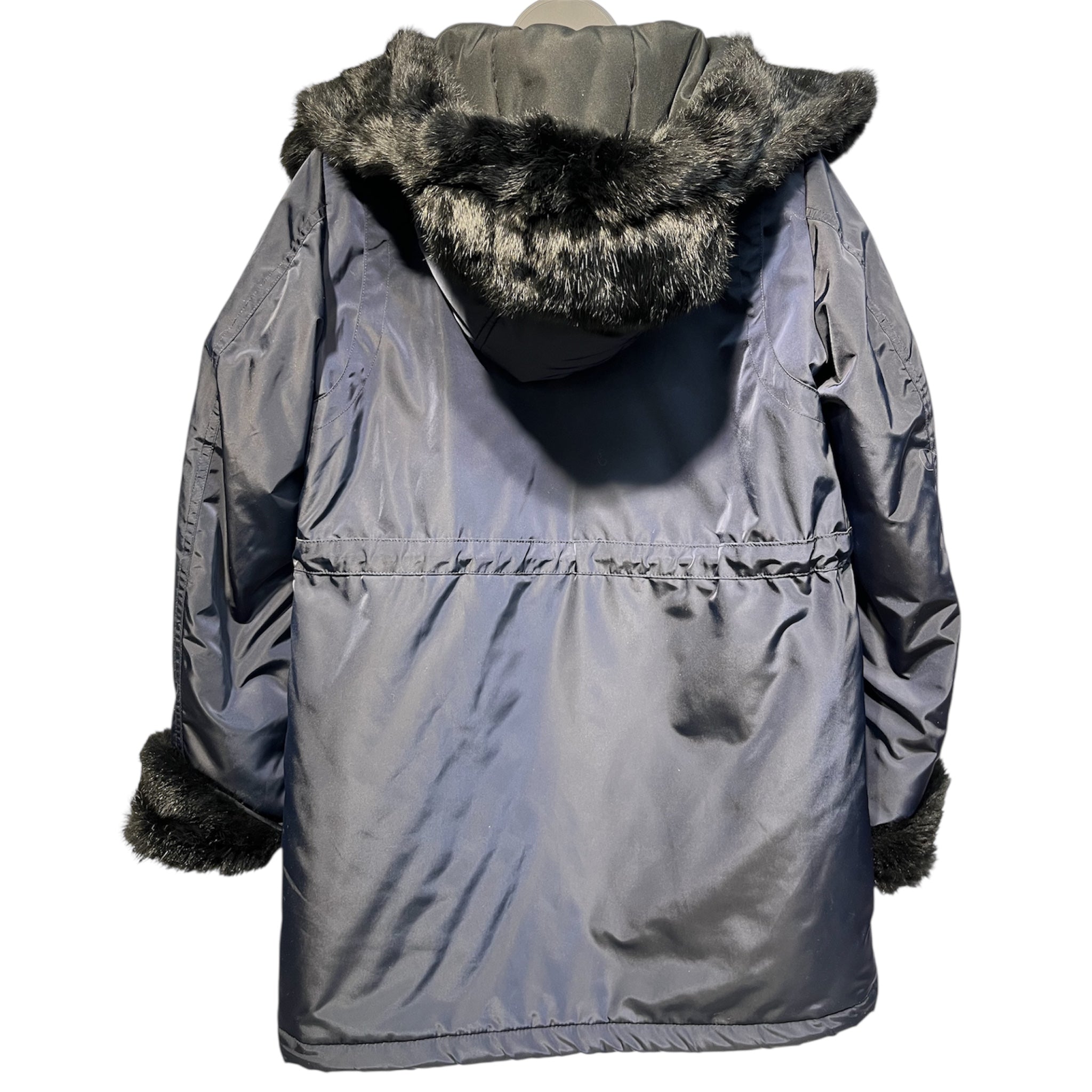 sandro/Coat/2/Polyester/NVY/RABBIT FUR TRIM HOOD view 2