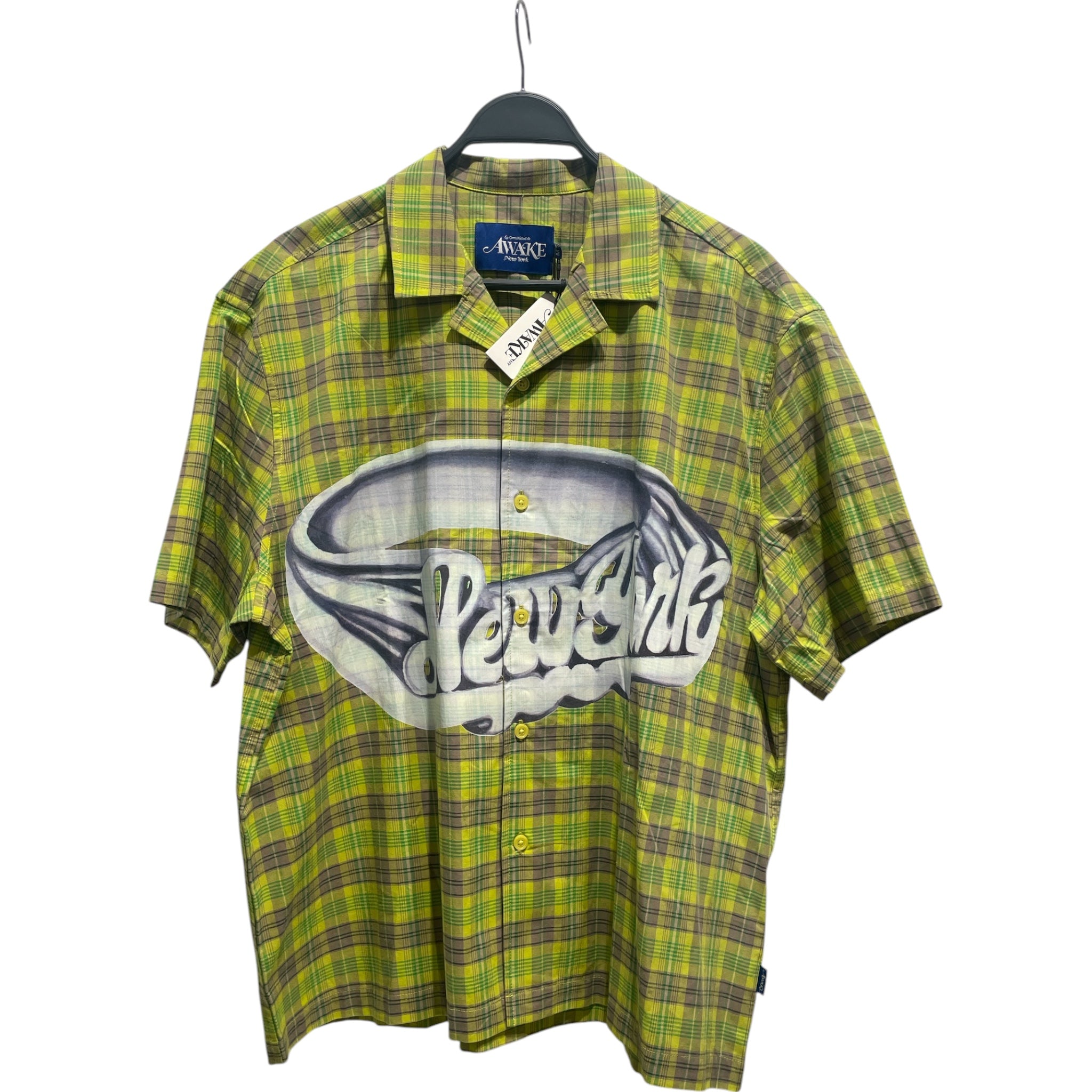 Awake NY/Flannel Shirt/M/Cotton/GRN/Plaid/AWAKE NY PLAID BUTTON UP view 1