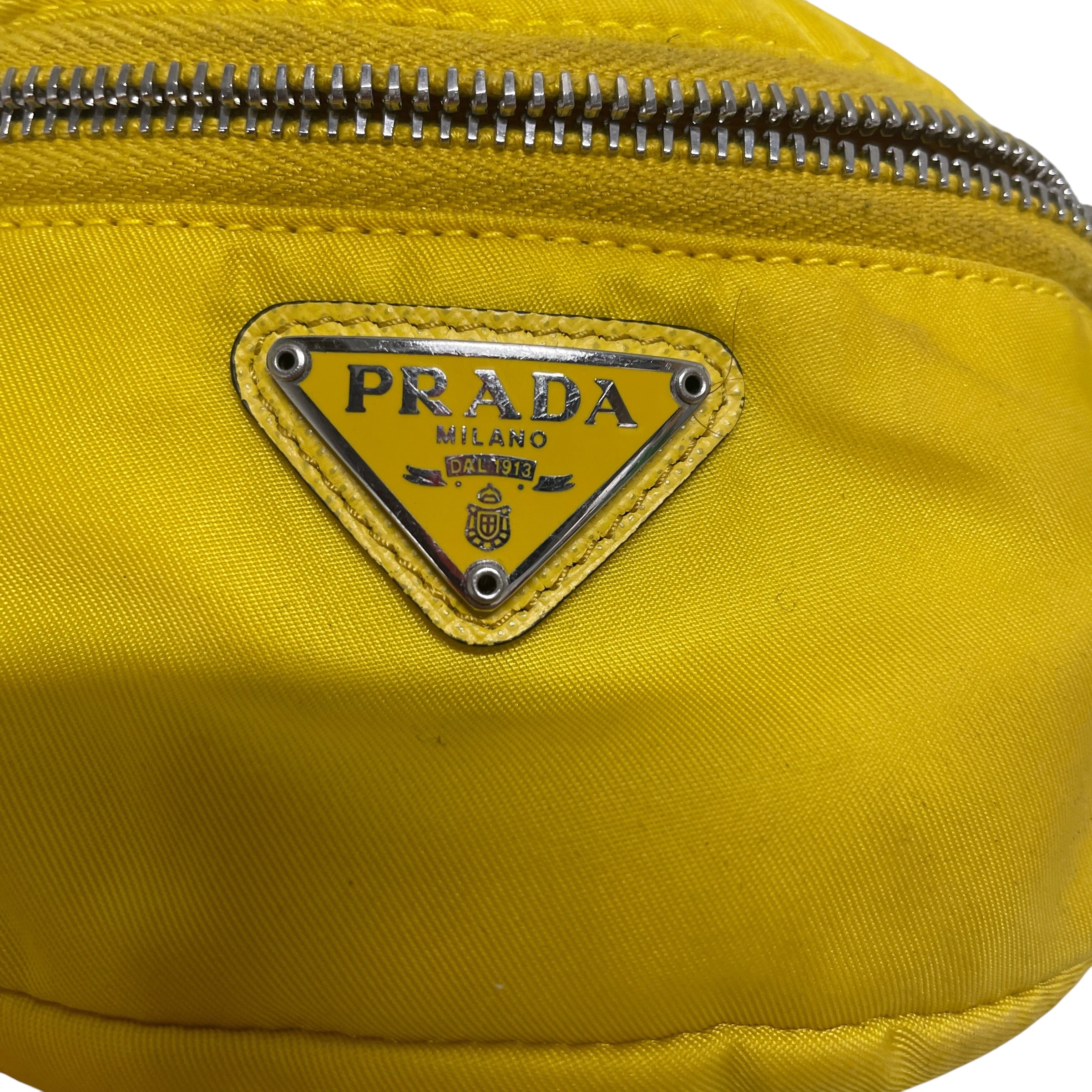 PRADA/Bag/Nylon/YEL/yellow hardware view 3