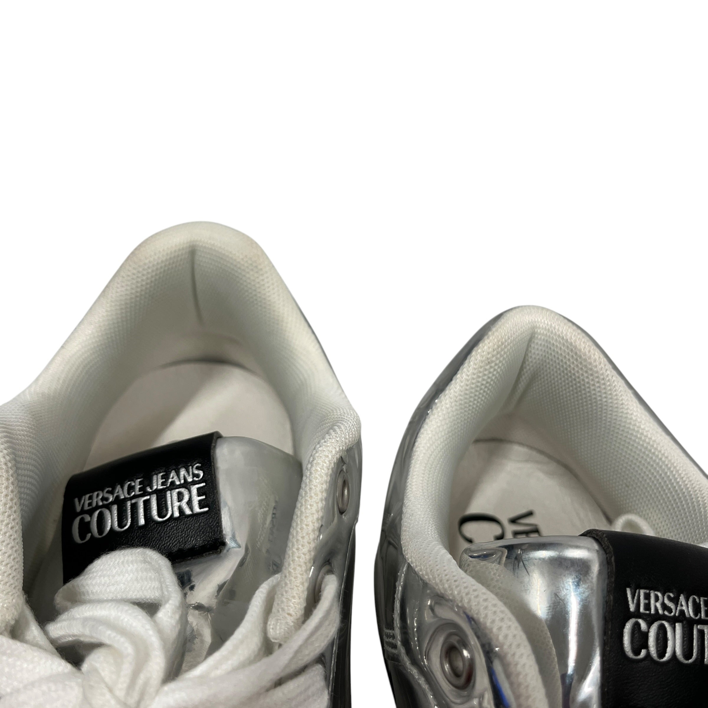 VERSACE JEANS COUTURE/Low-Sneakers/US 8.5/Leather/SLV/VJC METALLIC LOW TOPS view 5