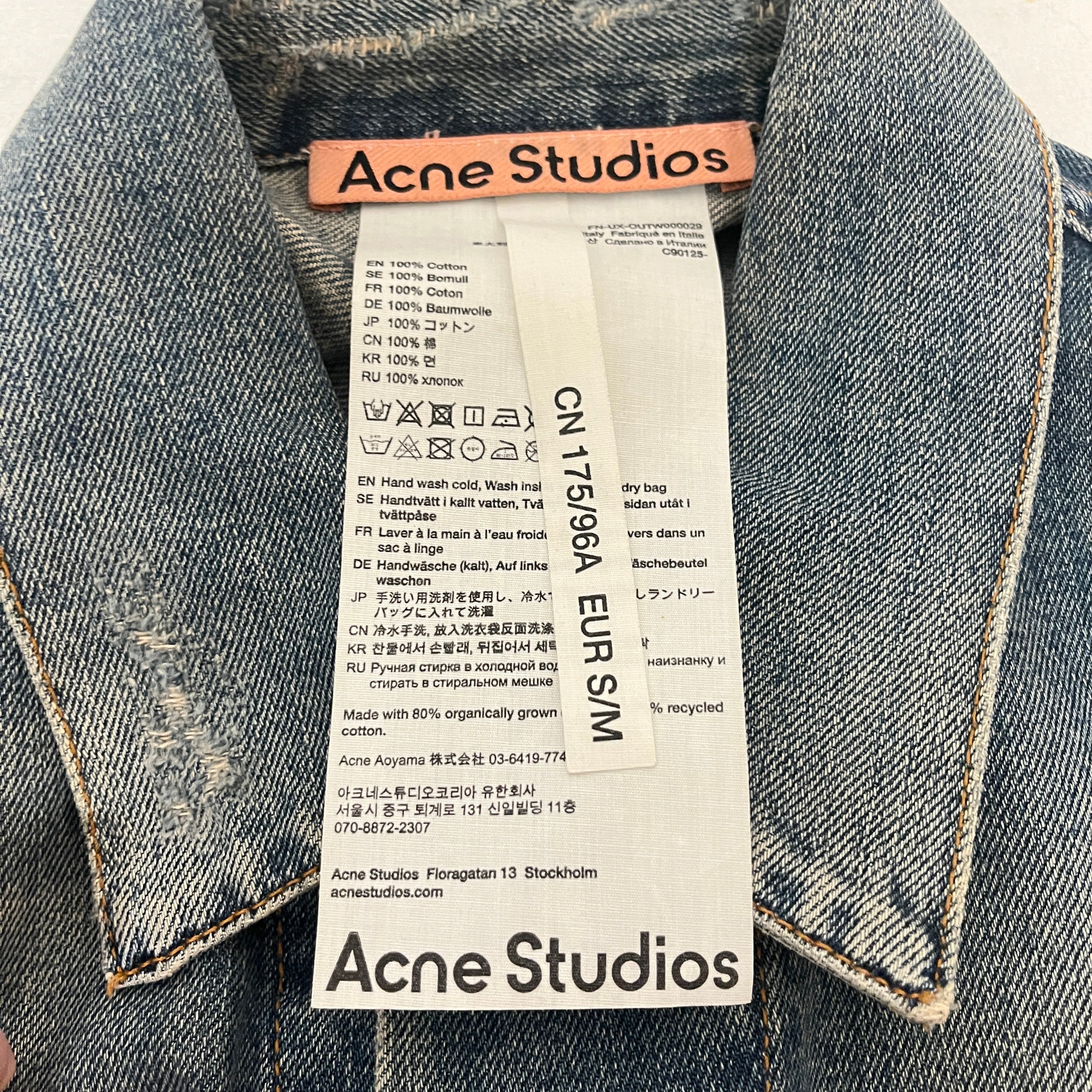 Acne Studios/Denim Jkt/S/M/Denim/BLU/DISTRESSED DENIM view 3