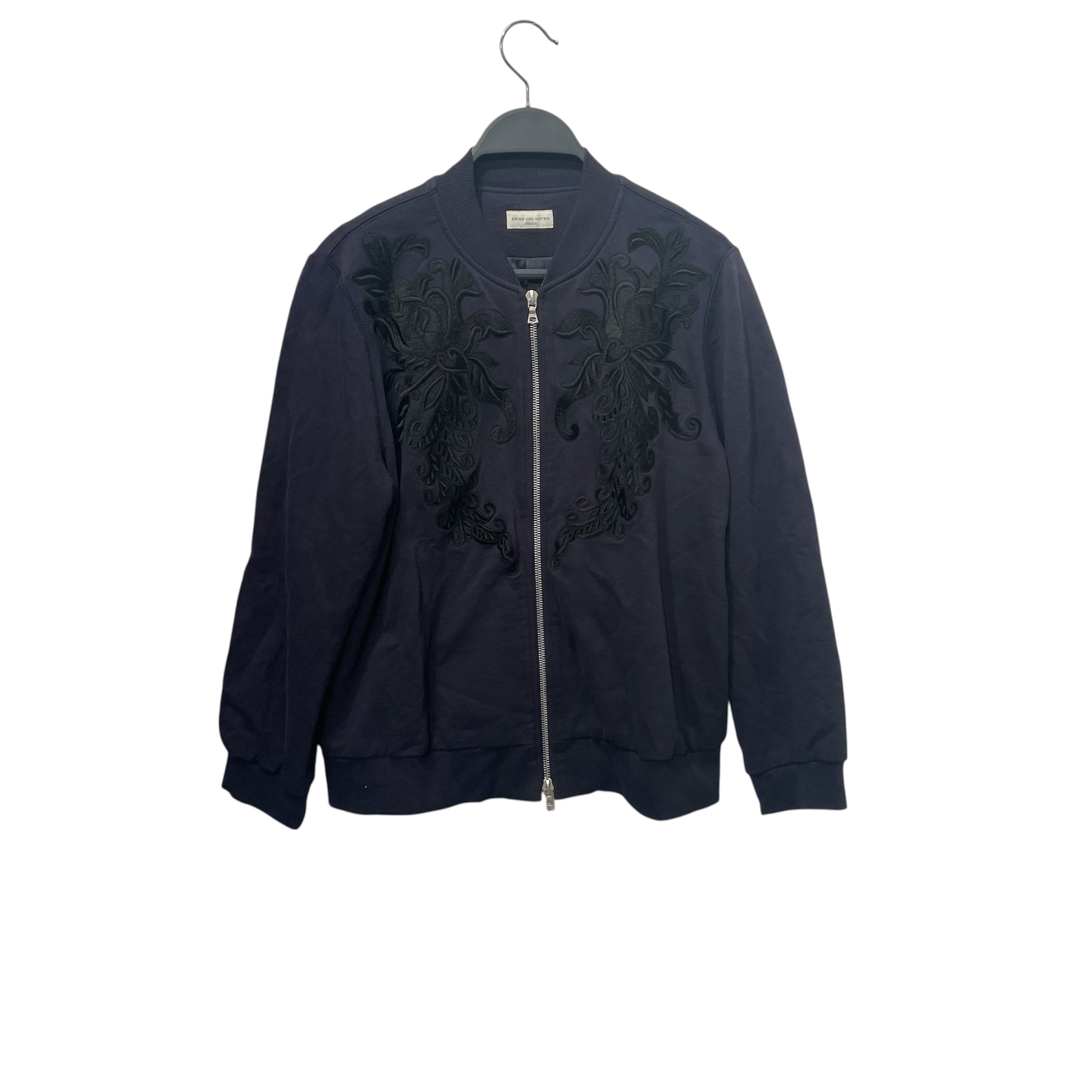 DRIES VAN NOTEN/Souvenir Jkt/S/Cotton/NVY/Single Breasted/Graphic/BLACK EMBROIDERY view 1