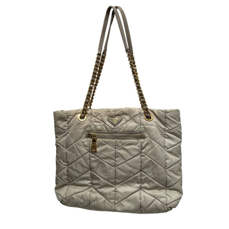 PRADA/Hand Bag/Nylon/WHT/Re Nylon Shoulder Bag