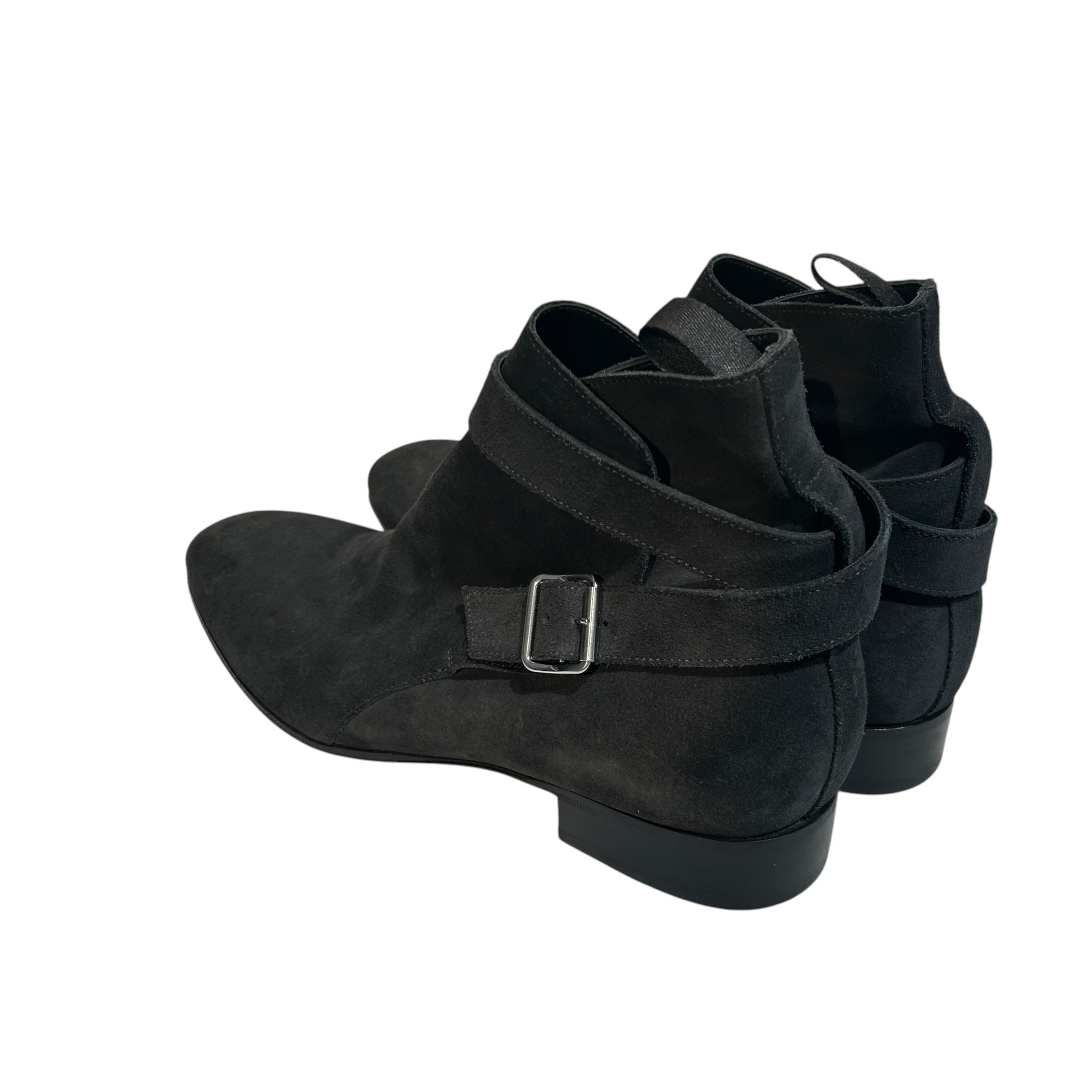 BALENCIAGA/Boots/EU 45/Suede/BLK/Silver Buckle Ankle Strap view 2