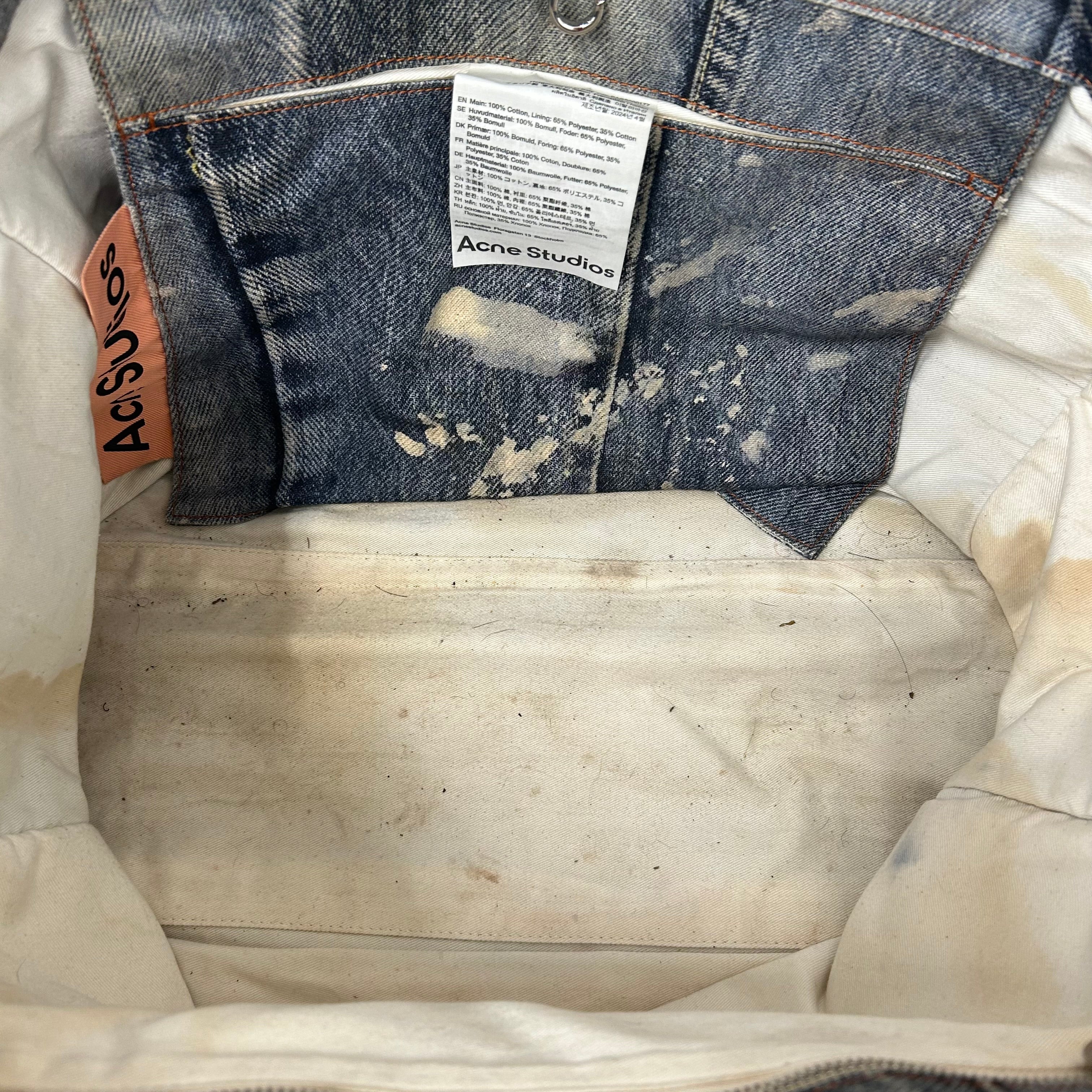 Acne Studios/Tote Bag/Graphic/Cotton/BLU/Jean Print Denim Tote view 4
