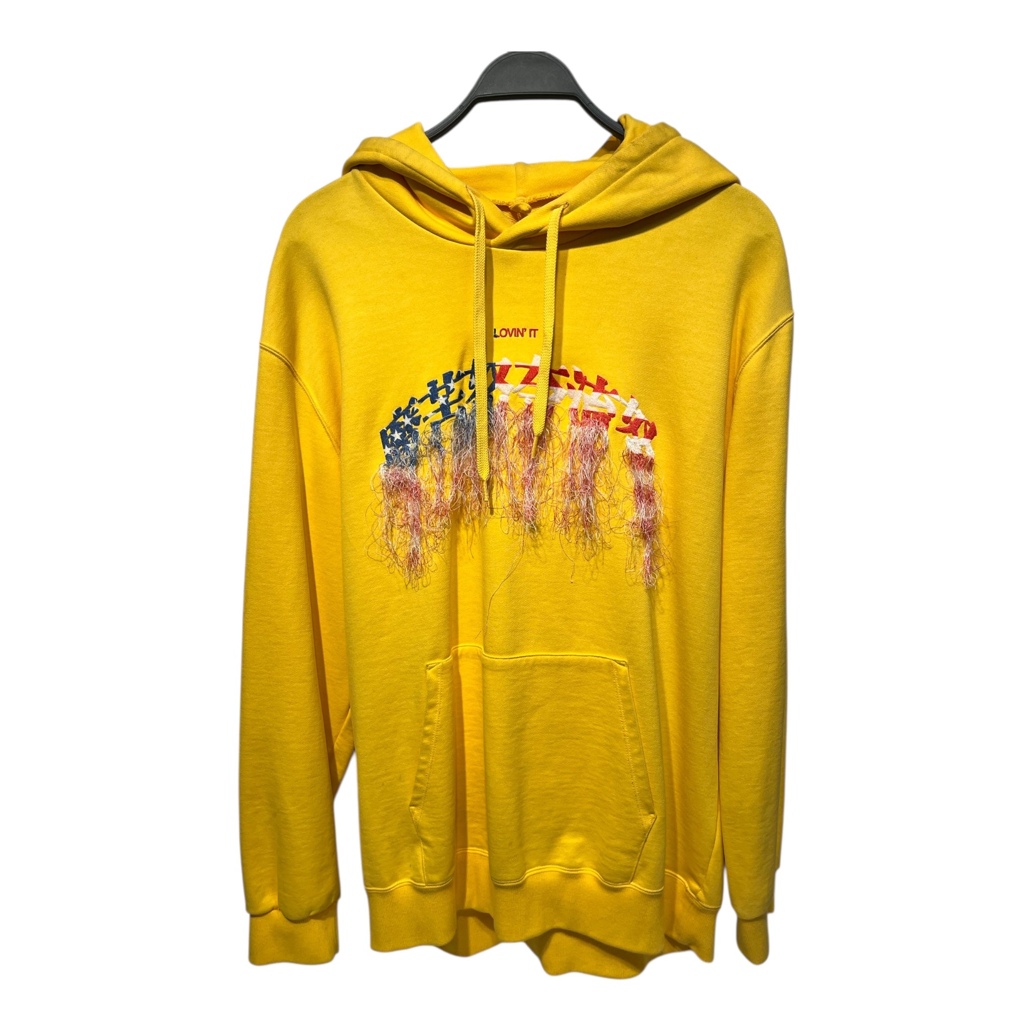 doublet/Hoodie/XL/All Over Print/Cotton/YEL/EMBRO FRAYED view 1